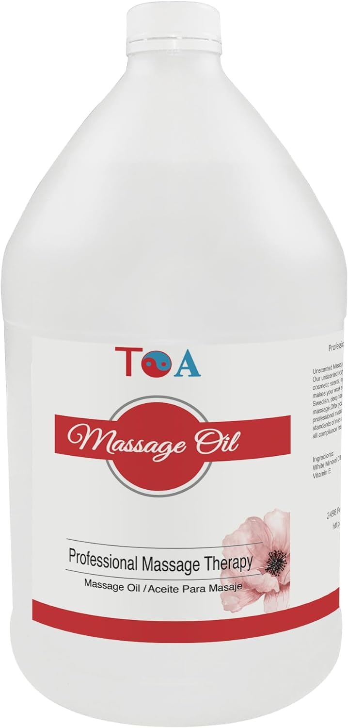 TOA Unscented Mineral Oil for Body Spa & Massage Therapy - 4 Gallon Bulk Size (Ideal for Professional Massage Therapists, Spa Treatments & Relaxation)