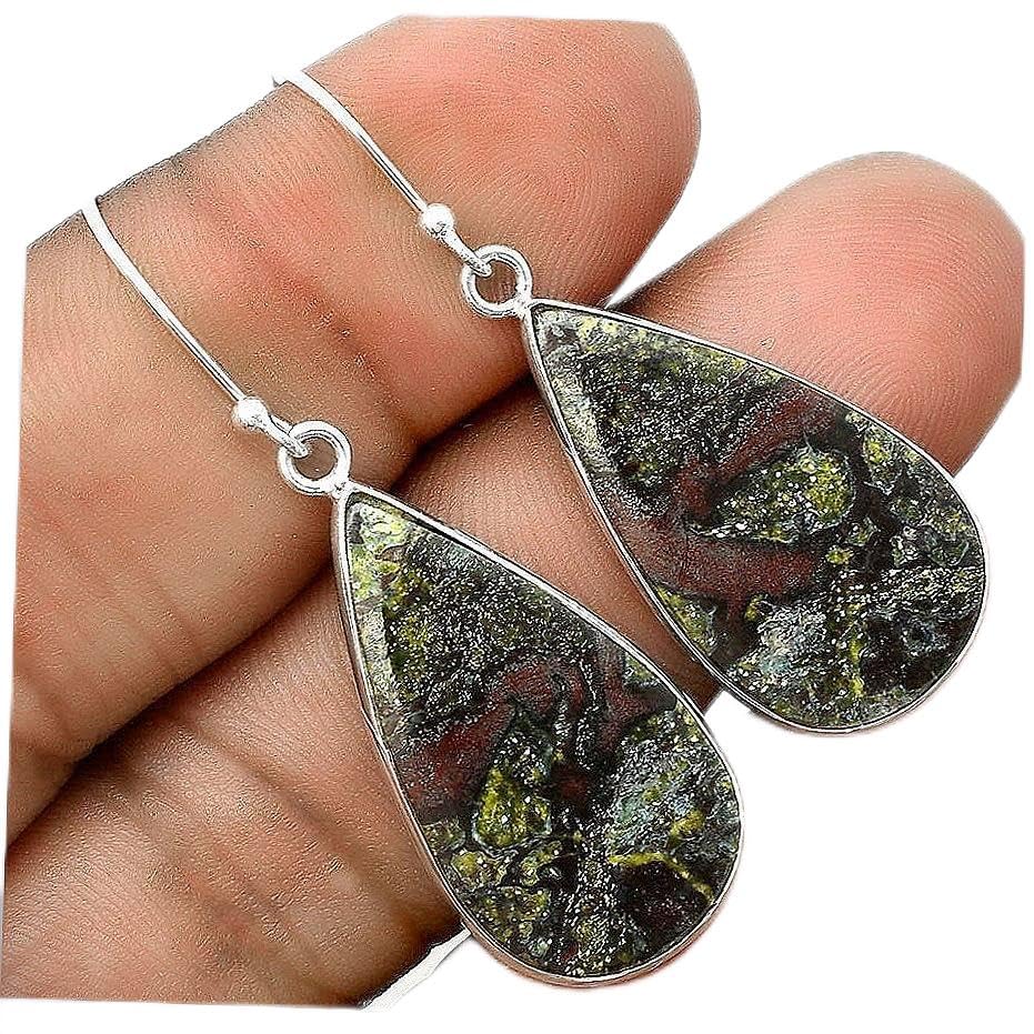 Dragon Blood Stone 925 Sterling Silver Earrings - Handmade Dangle Earrings for Women - Natural Gemstone Jewelry with French Hook - Elegant Gift for Birthday, Anniversary & Special Occasions
