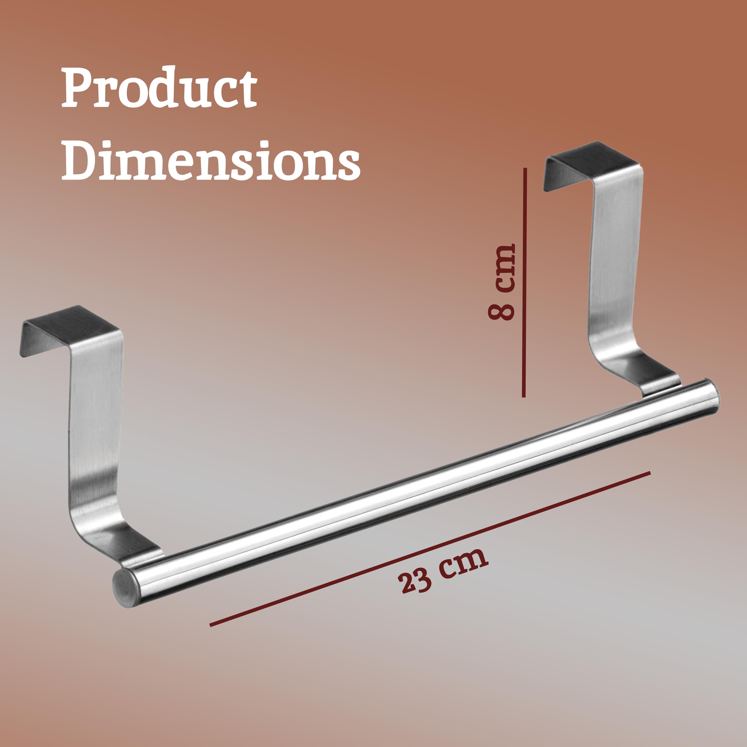 Premium Stainless Steel Over Door Towel Rack - Space-Saving Kitchen & Bathroom Organizer for Hanging Dish Towels, Tea Towels & Hand Towels | Perfect for Small Spaces, Apartments & Dorm Rooms