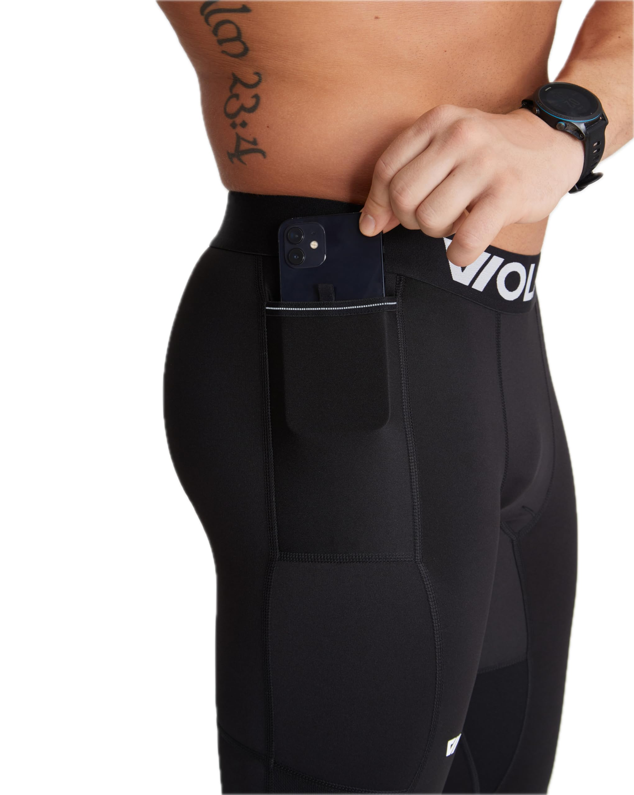 WOLACO Fulton Compression Pants for Men - Athletic Baselayer Running Tights with Moisture-Wicking & Muscle Support - Perfect for Gym, Marathon Training & Cold Weather Workouts
