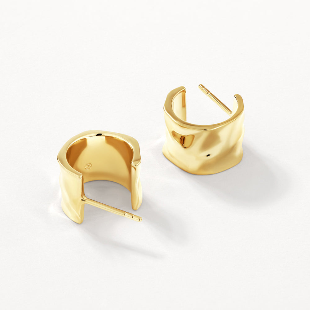 Organic Hammered Gold Hoop Earrings for Women | Handmade Boho Jewelry | Perfect for Everyday Wear & Special Occasions