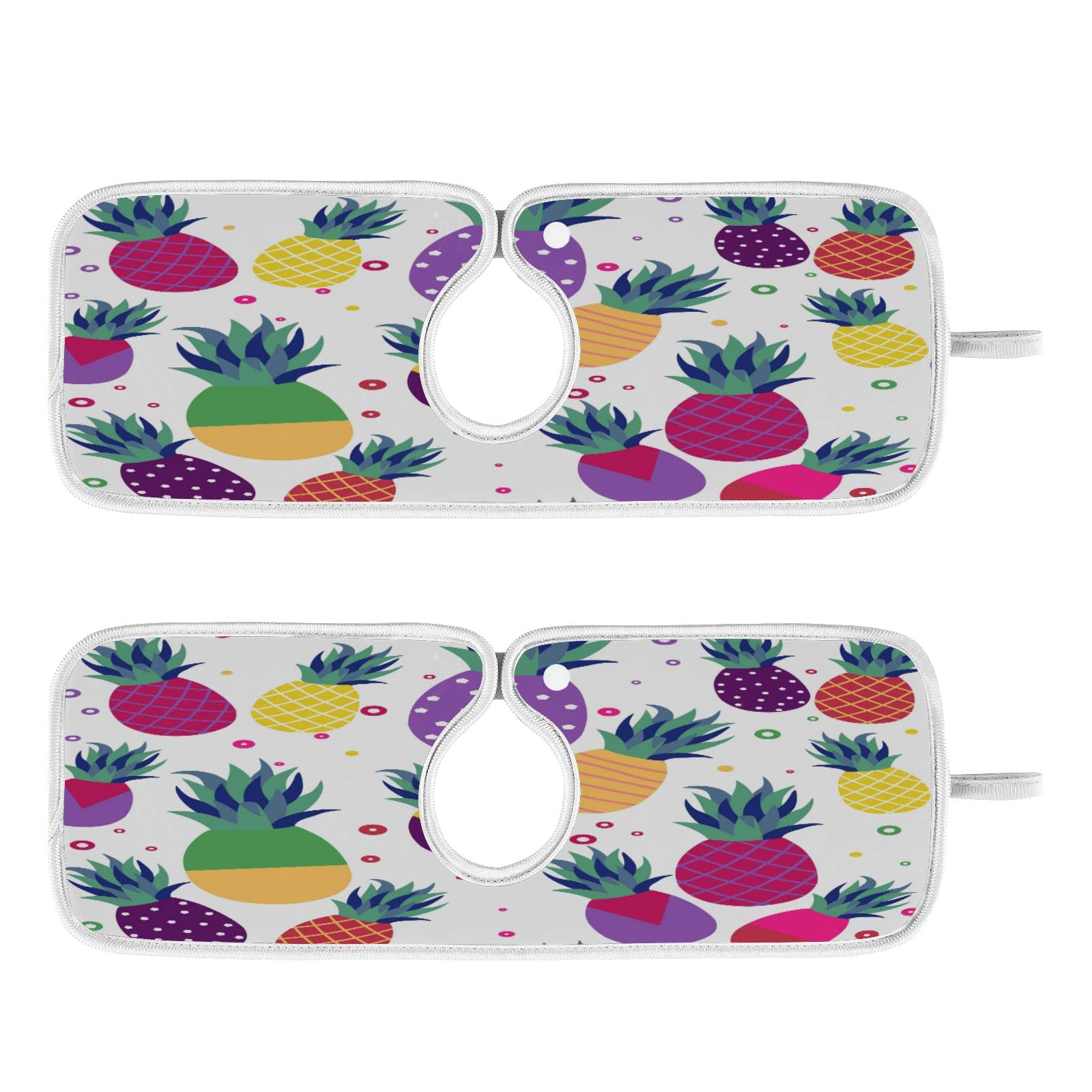 **Non-Slip Pineapple Fruit Design Kitchen Sink Splash Guard Mat - Absorbent, Fast Drying Faucet Drip Catcher Pad - Set of 2 for Countertop Protection (Perfect for Summer Decor & Preventing Water Spills in Kitchen)**