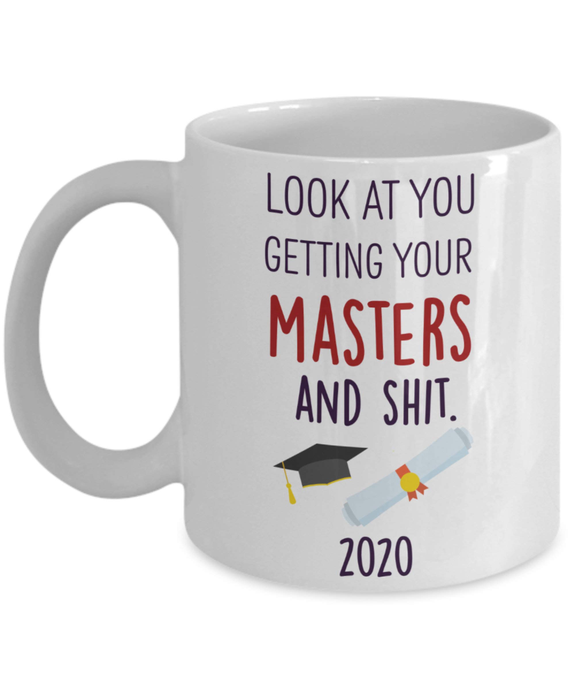 Personalized College Graduation Coffee Mug - Custom Engraved Gift for Him/Her, Son/Daughter - Perfect Masters Degree Graduation Present for Students - Great for Dorm Room, Office or Home Use