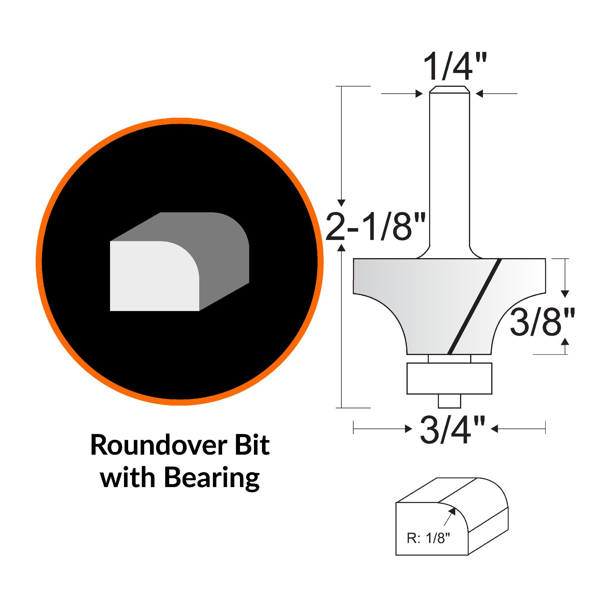 WEN RB500 3-Piece Heat Treated Carbide Tipped Router Bit Set for Woodworking - Perfect for Edge Trimming, Grooving & Profile Cutting in Hardwoods & Softwoods