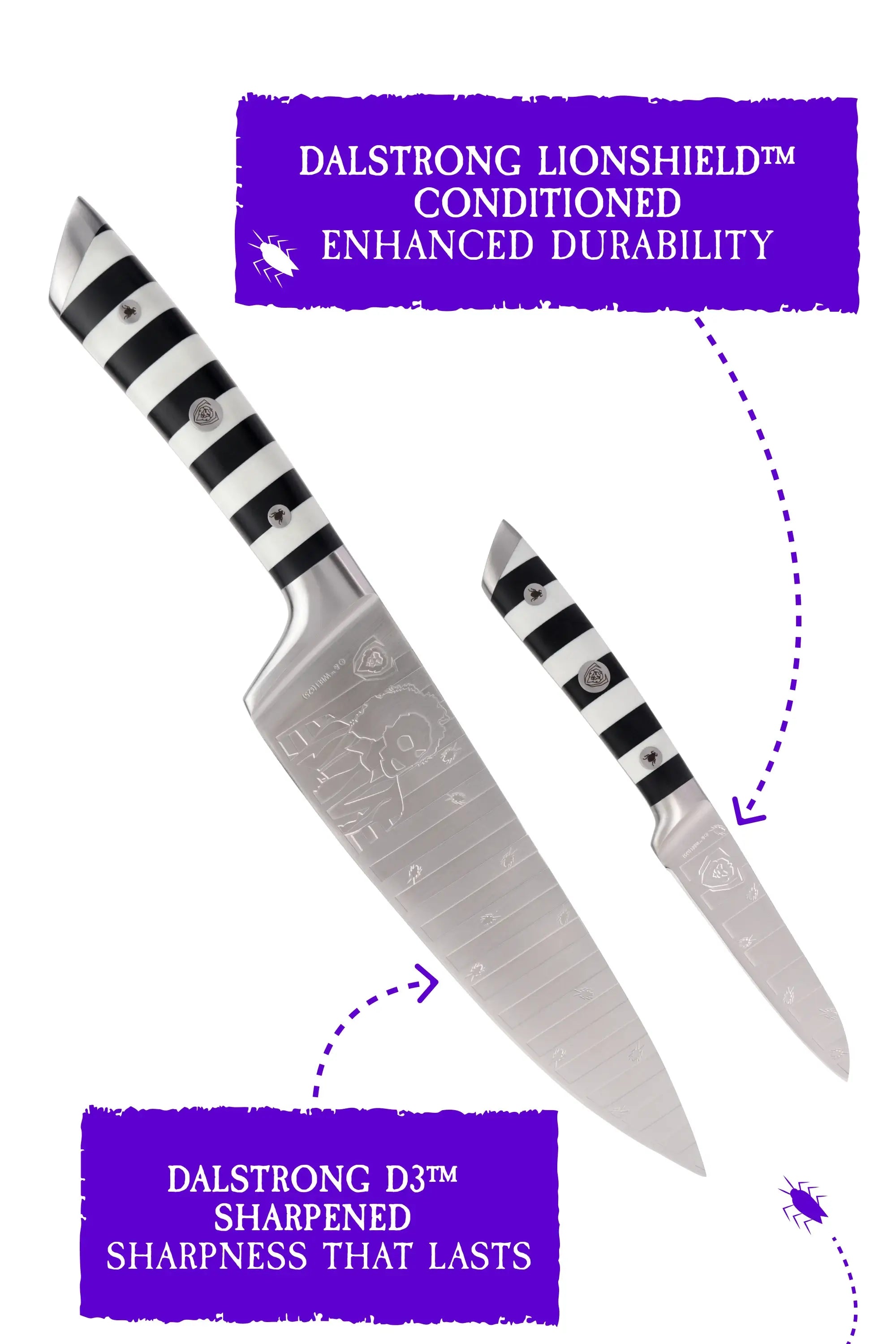 Premium 2-Piece Knife Set - Beetlejuice™ Themed Chef Knives by Dalstrong - Perfect for Halloween Cooking & Horror Movie Themed Kitchens