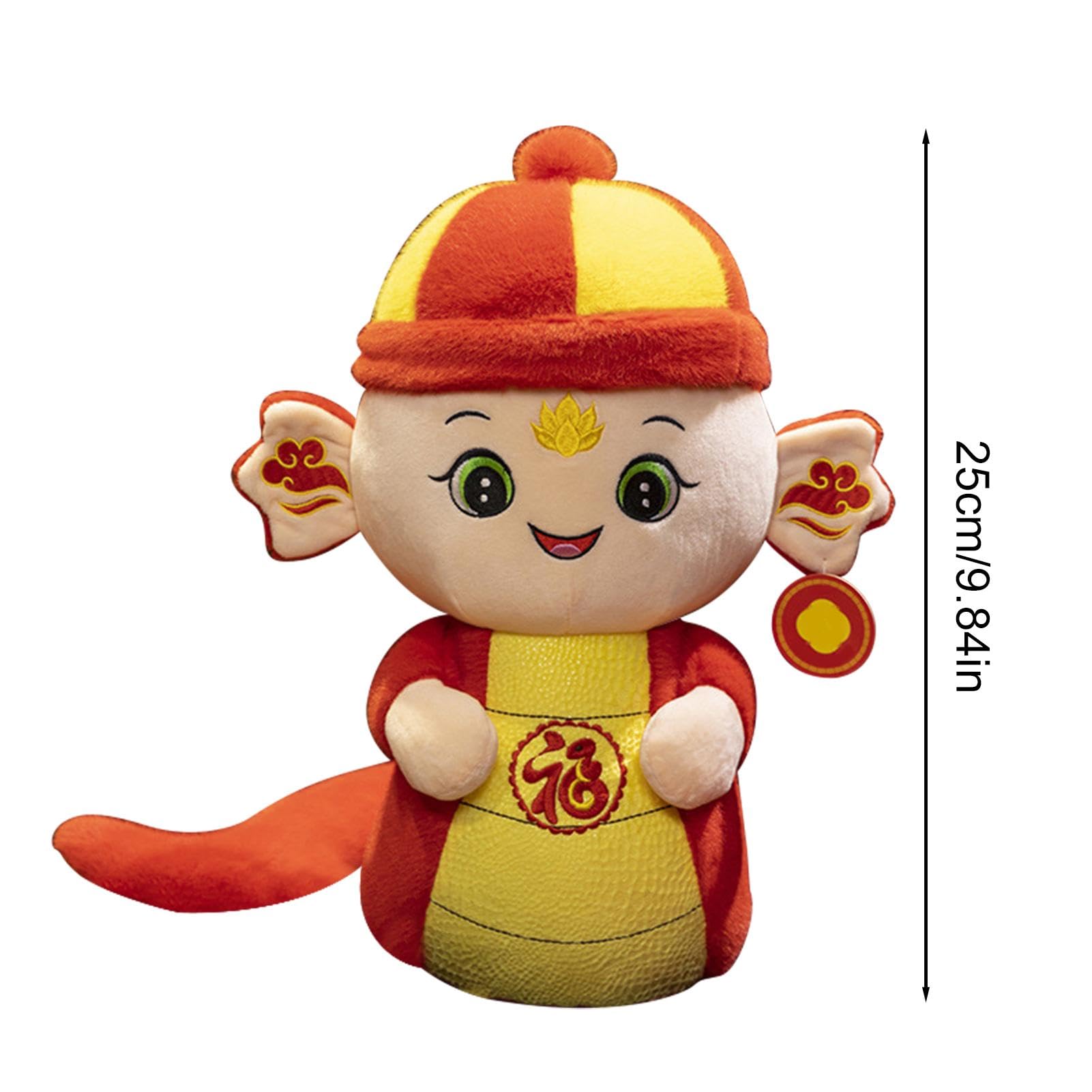 Soft Plush Snake Stuffed Animal Toy - Chinese Zodiac Year of the Snake 2025, 3D Realistic Snake Doll for Spring Festival Decor, Gifts & Kids Cuddling