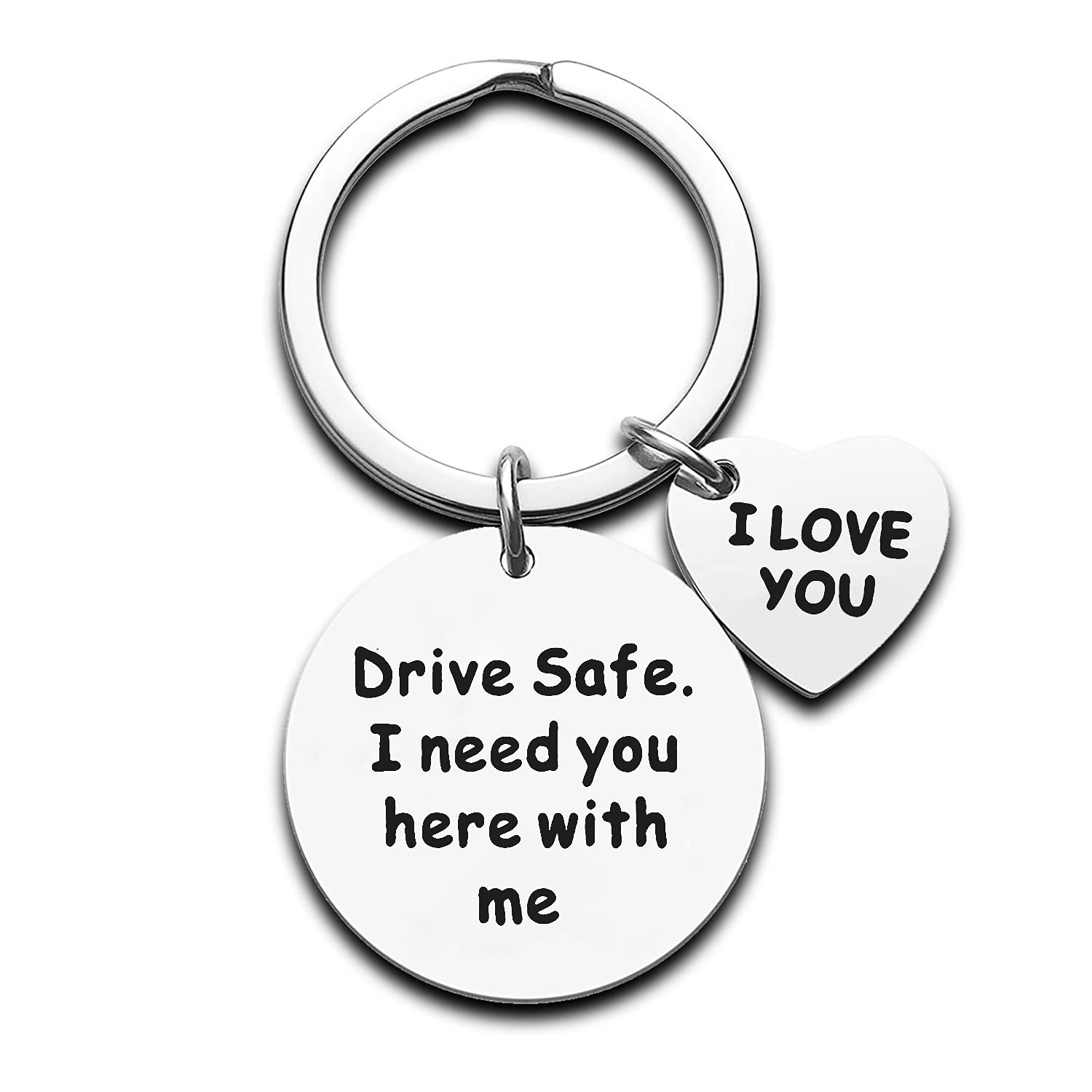 Drive Safe Keychain Gift for Dad, Husband, Mom, Boyfriend, Girlfriend, Women, Men & Best Friend - Perfect Christmas Present for Safe Travels at Home or on the Road