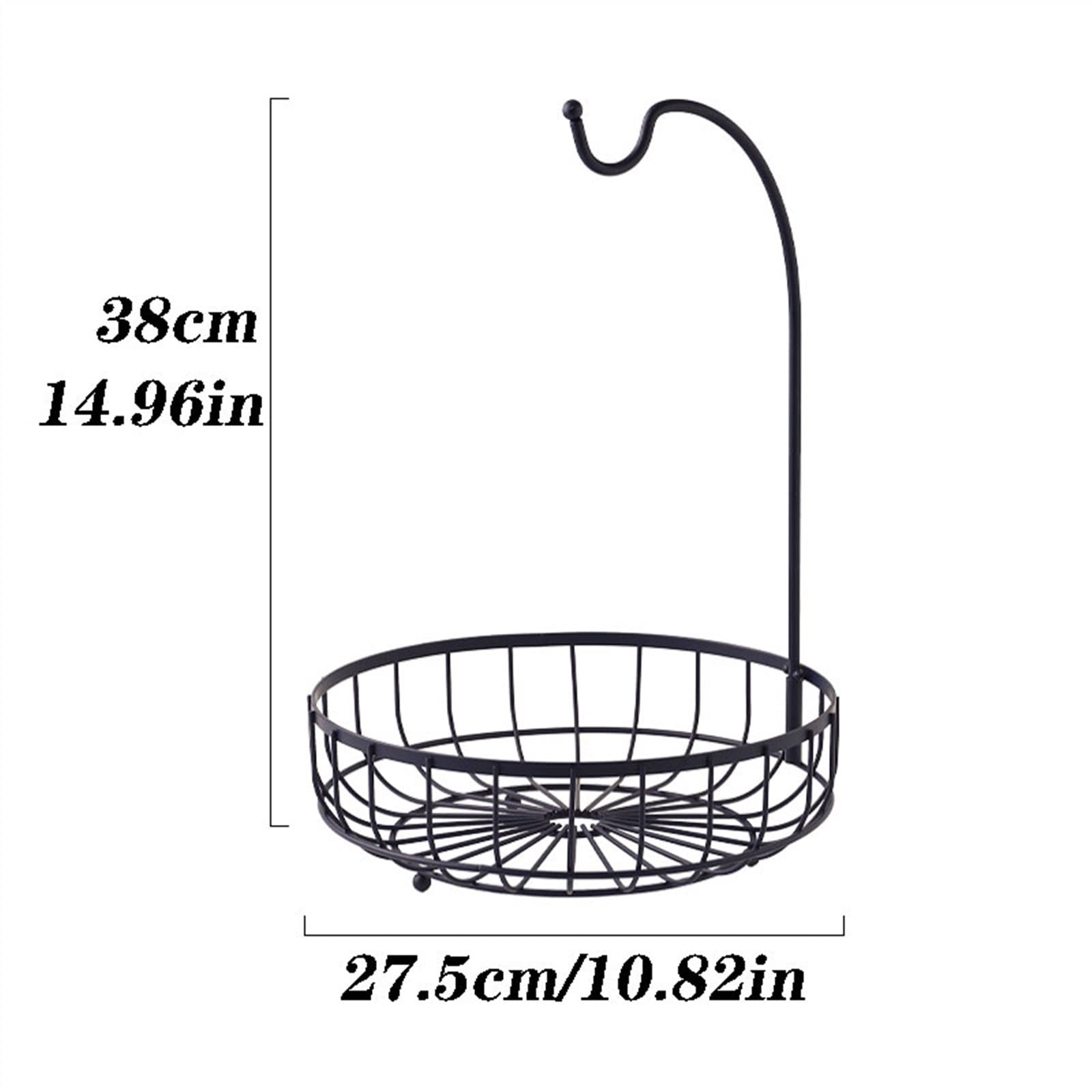 Stainless Steel Fruit Bowl & Vegetable Basket - Banana Hanger with Drain Rack, Kitchen Countertop Storage Stand for Fruits, Snacks, Decor (Medium Size) | Perfect for Kitchen Organization, Dining Table Display & Healthy Snacking
