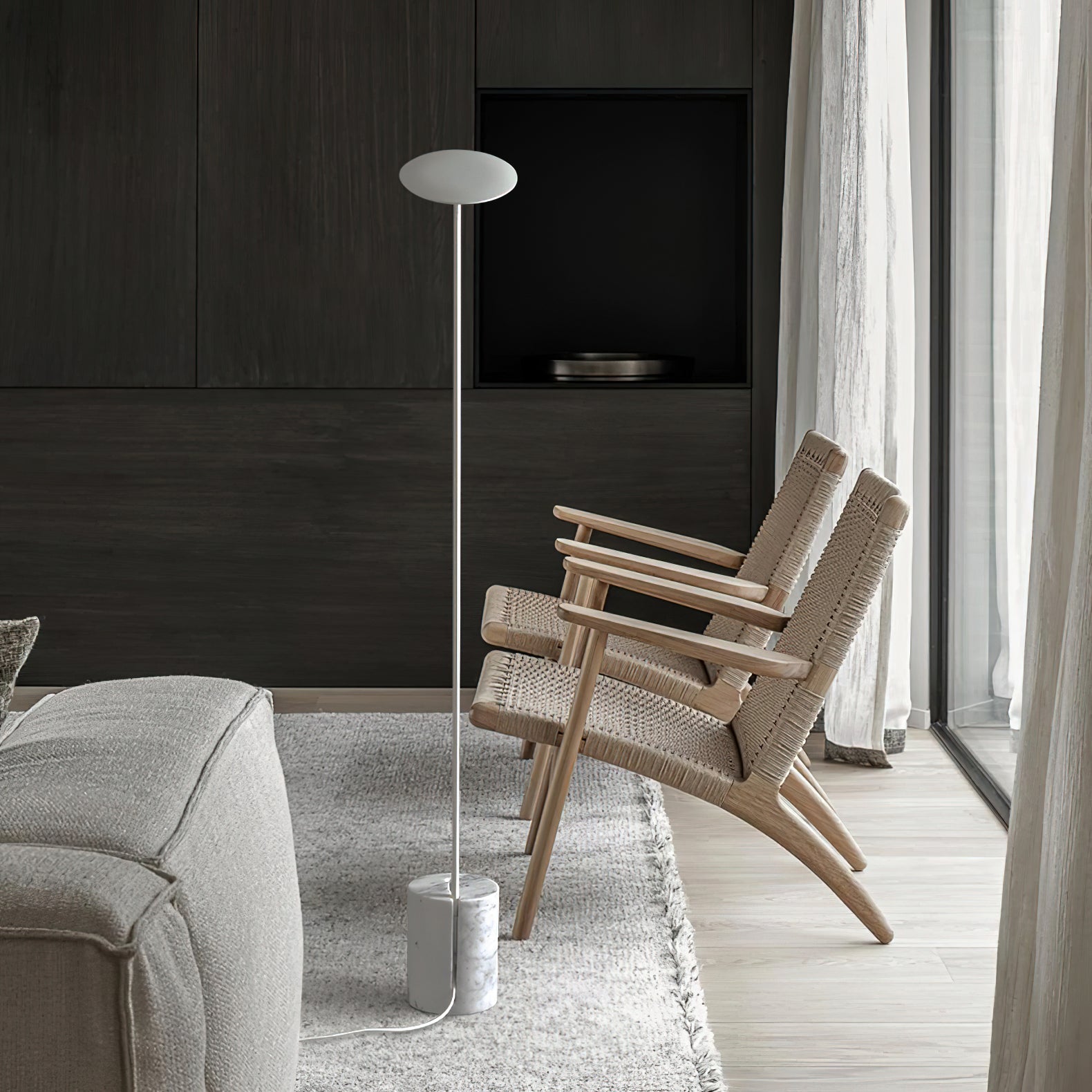 Modern Agniya Floor Lamp - Adjustable LED Standing Light for Living Room, Bedroom, Office - Warm White & Cool White Dimmable Reading Light with Remote Control - Perfect for Night Reading, Relaxing & Home Decor