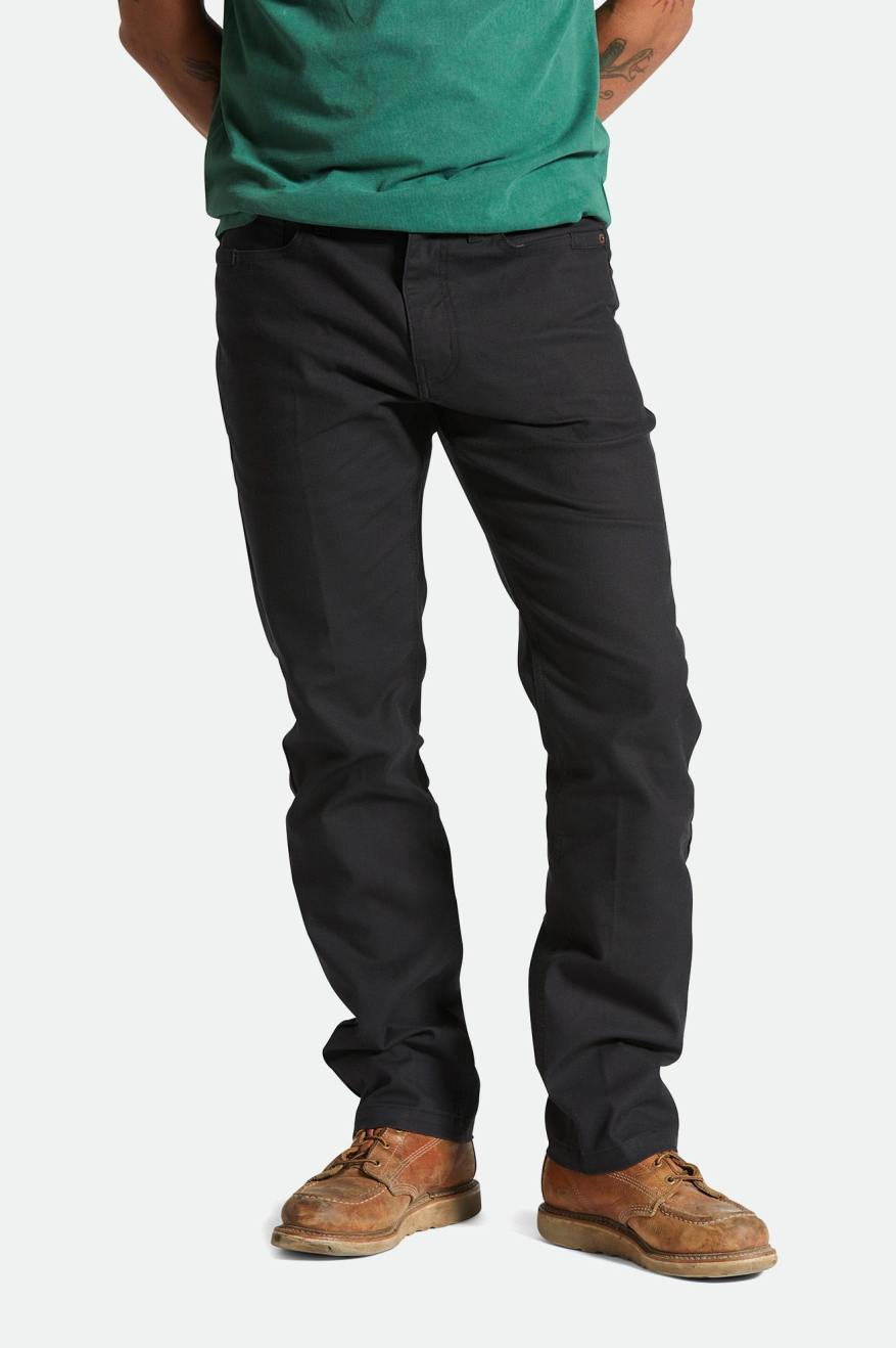 Men's 5-Pocket Stretch Work Pants - Black | Comfortable & Durable Construction Pants for Builders, Contractors & Outdoor Work