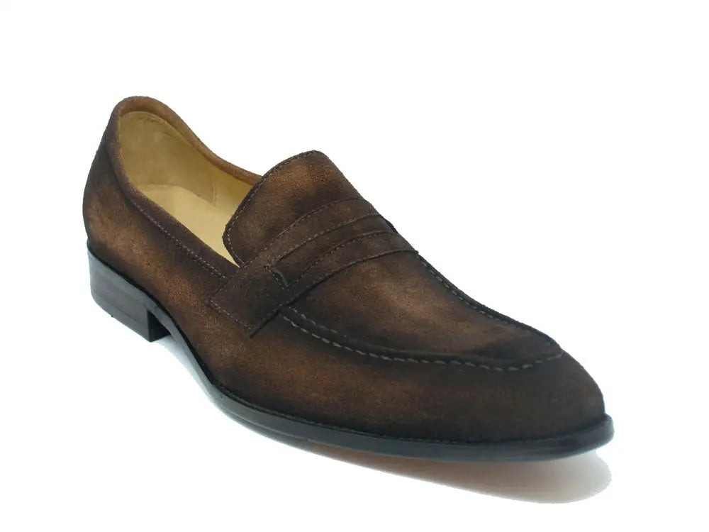 Premium Burnished Suede Penny Loafers for Men - Comfortable & Stylish Slip-On Dress Shoes - Perfect for Business, Casual & Office Wear