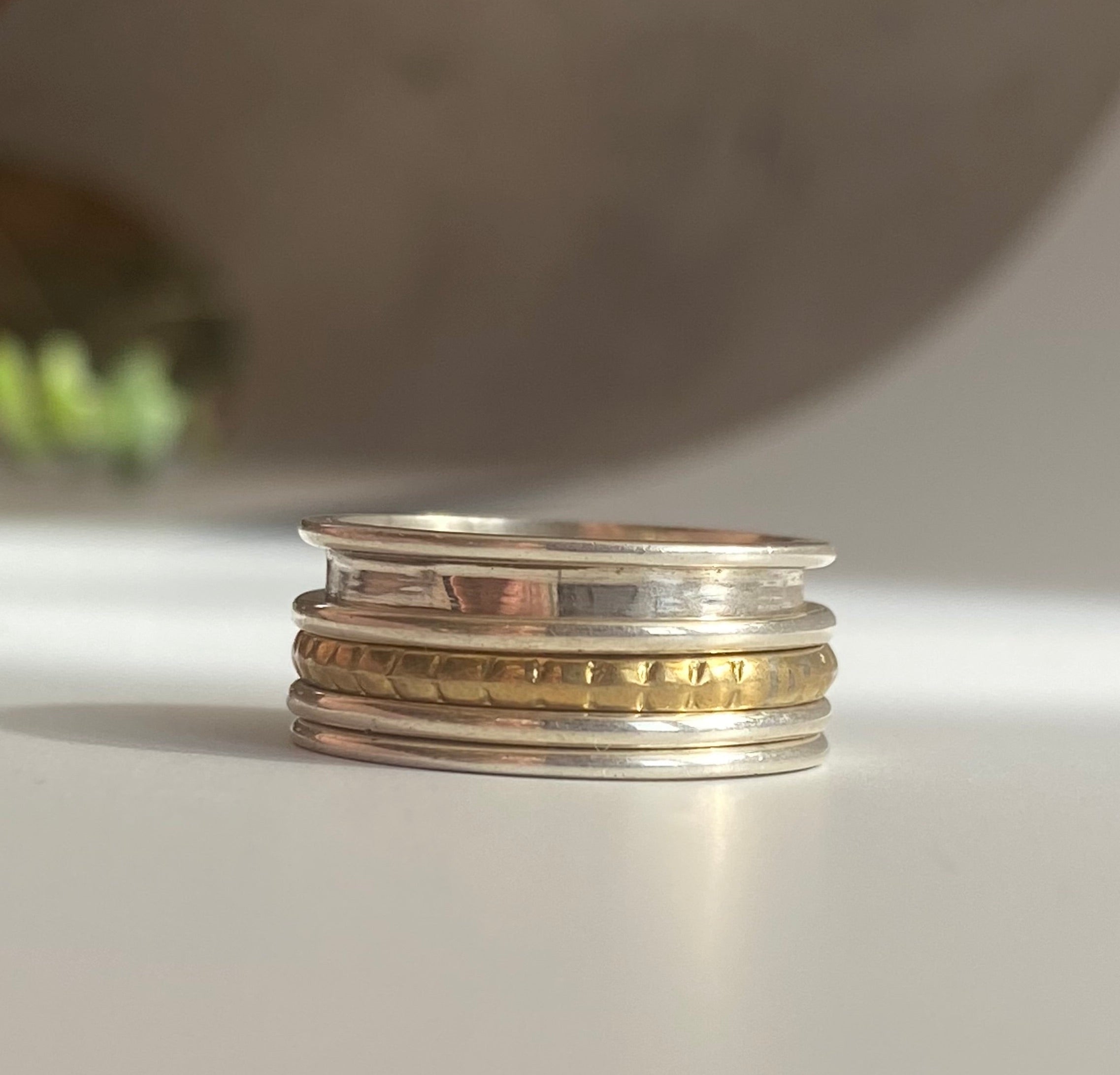 Elegant Silver Spinning Ring for Women - Hypoallergenic & Adjustable Size - Perfect for Everyday Wear, Meditation & Stress Relief