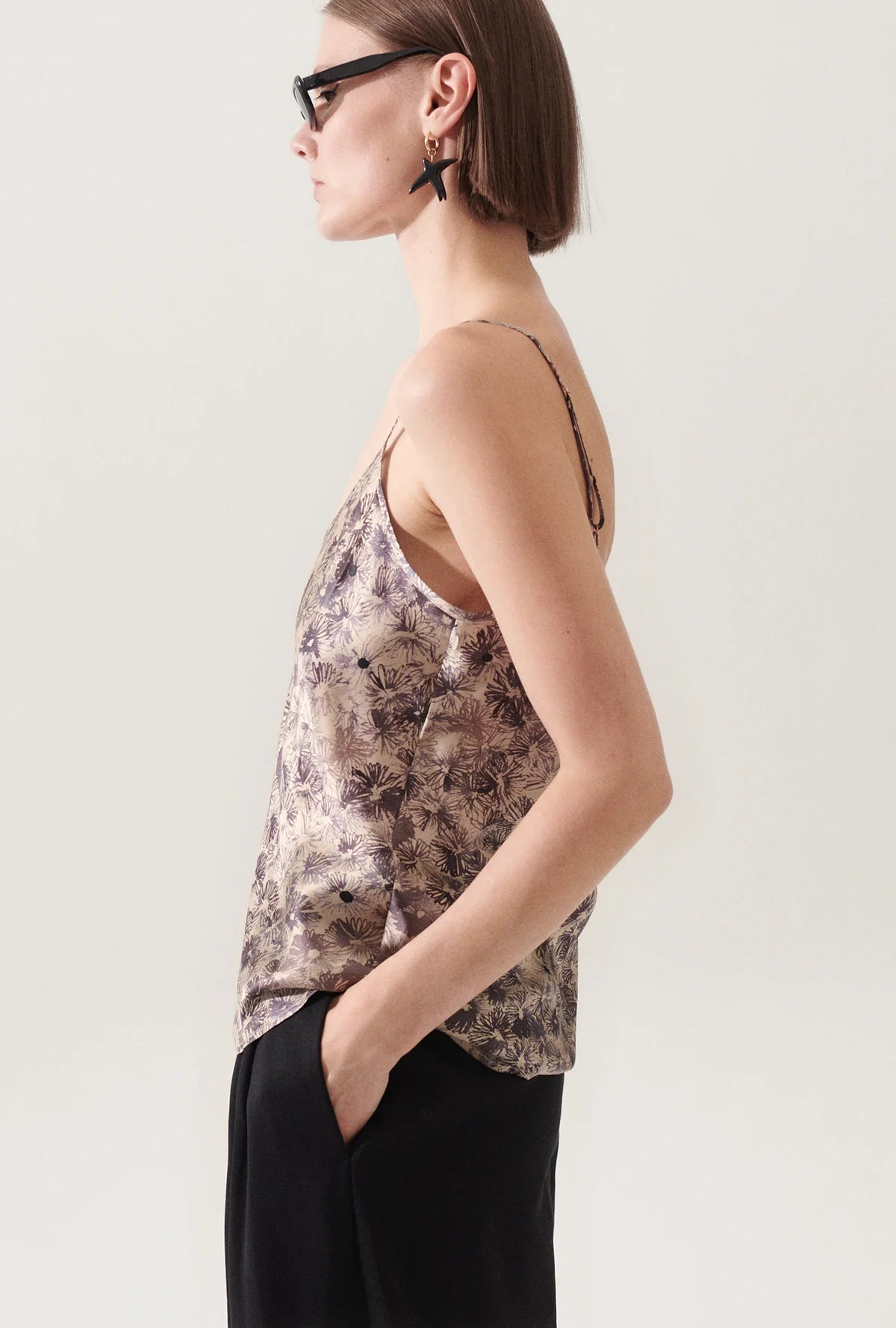 Bias Cut Cami Top - Floral Print Women's Tank Top | Perfect for Summer Outfits, Layering & Casual Wear