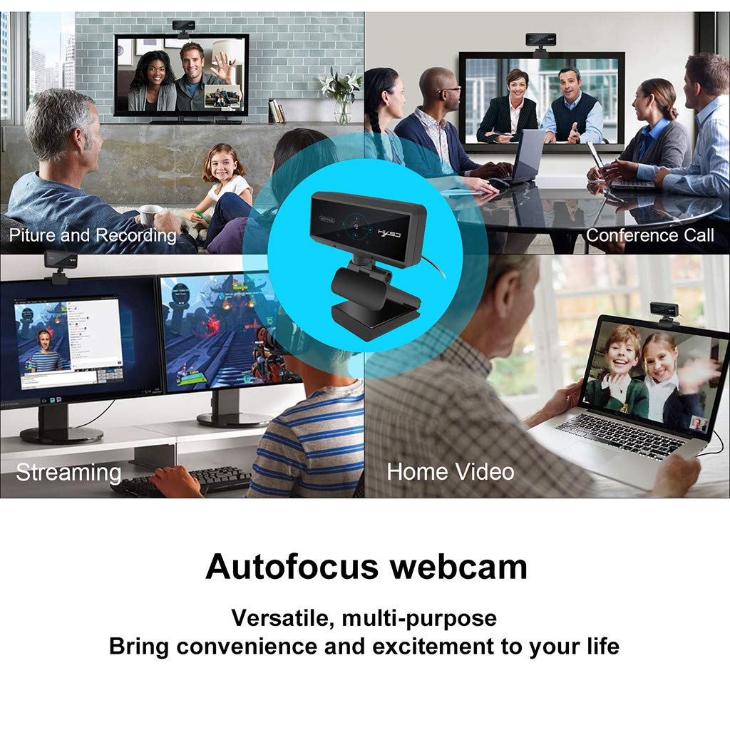 HOOLRZI 1080P HD Webcam with Built-in Microphone, USB Plug & Play Computer Camera for PC/Mac/Laptop - Perfect for Live Streaming, Video Conferencing, Online Classes & Zoom Meetings