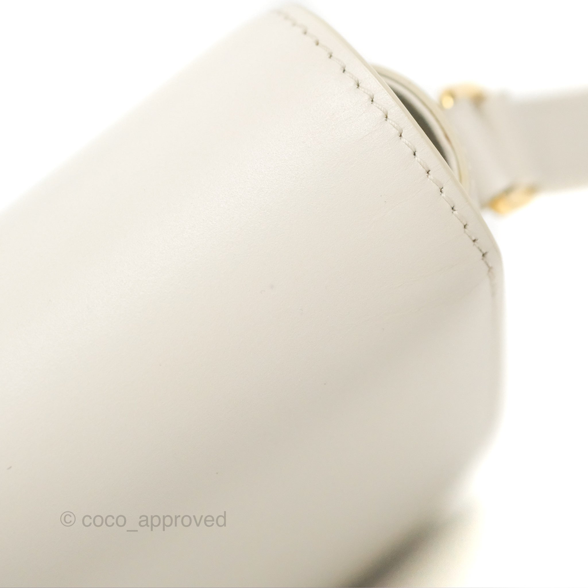 Celine Teen Triomphe Bag in Shiny White Calfskin Leather - Perfect for Everyday Use, Work & Special Occasions