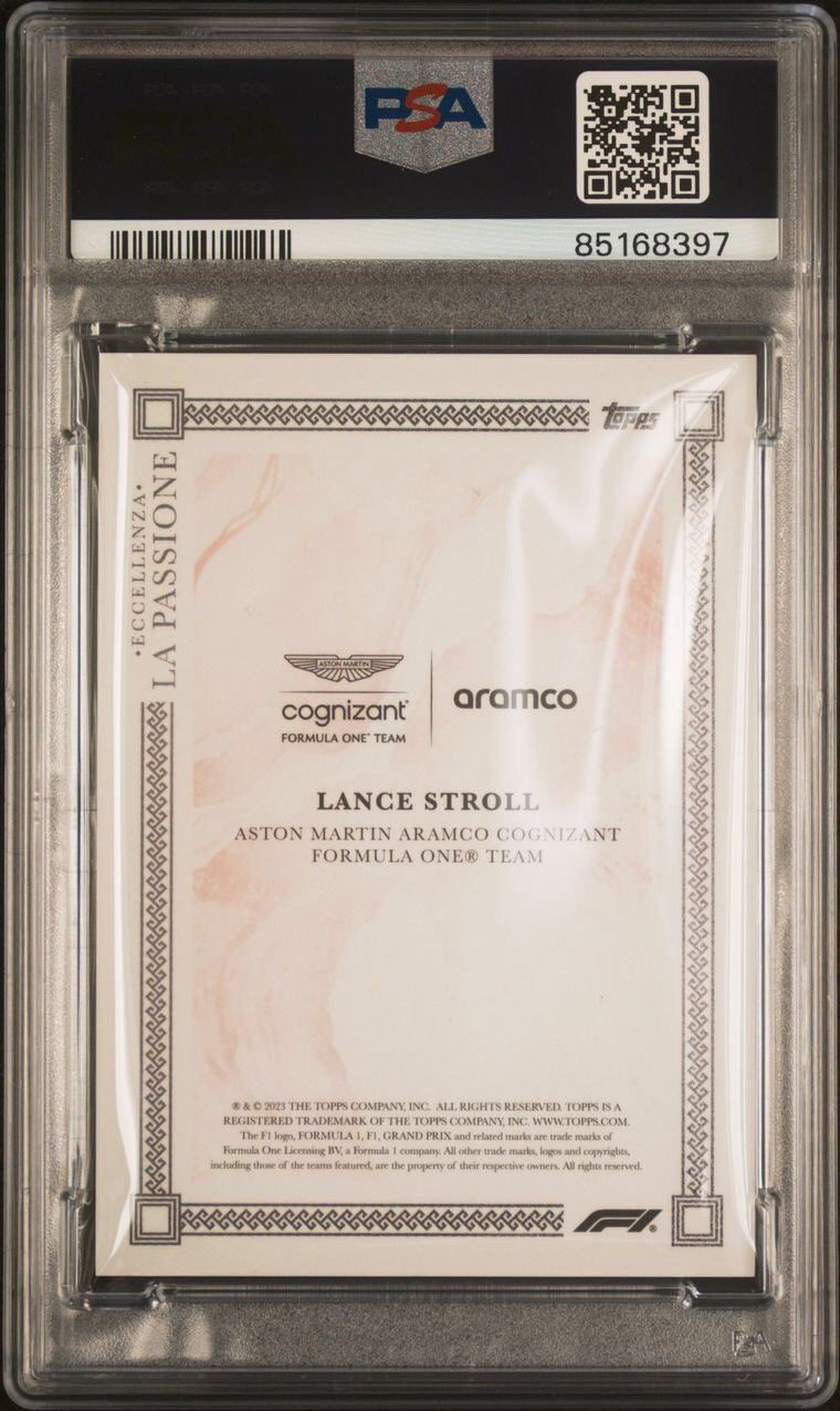 2023 Topps F1 Eccellenza La Passione PSA 9 Lance Stroll Red Racing Card - Perfect for F1 Collectors & Motorsport Memorabilia Displays