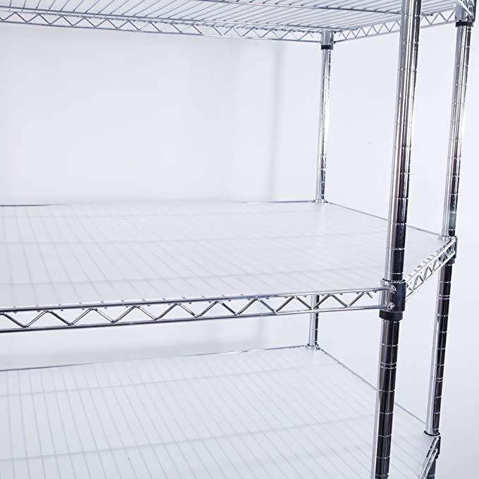 6-Tier Heavy Duty Metal Wire Shelving Unit - Adjustable Storage Rack for Garage, Home & Office Organization - Sturdy Steel Shelves for Tools, Pantry, Laundry & Closet (Silver)