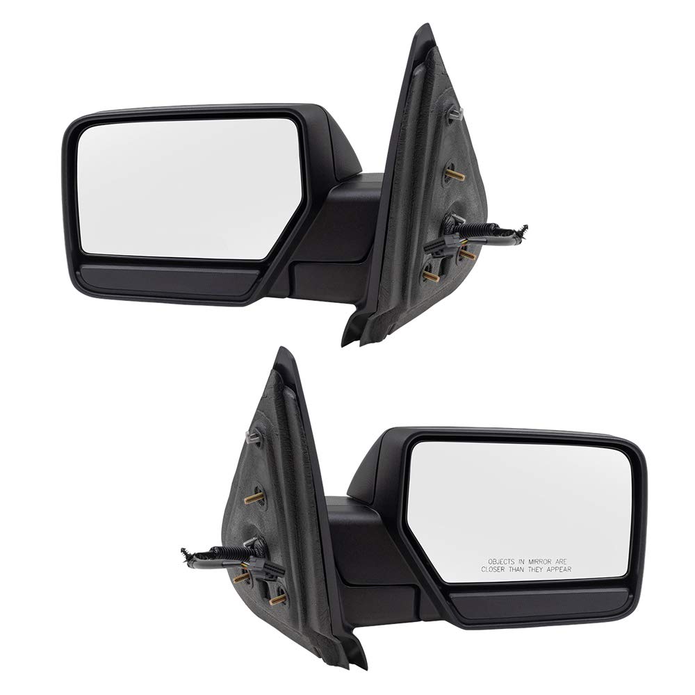 BROCK Replacement Power Mirrors for 2007-2014 Ford Expedition - Driver & Passenger Side Set with Puddle Lamp & Manual Folding (7L1Z17683CA, 7L1Z17682EA) - Perfect for Night Driving and Enhanced Visibility
