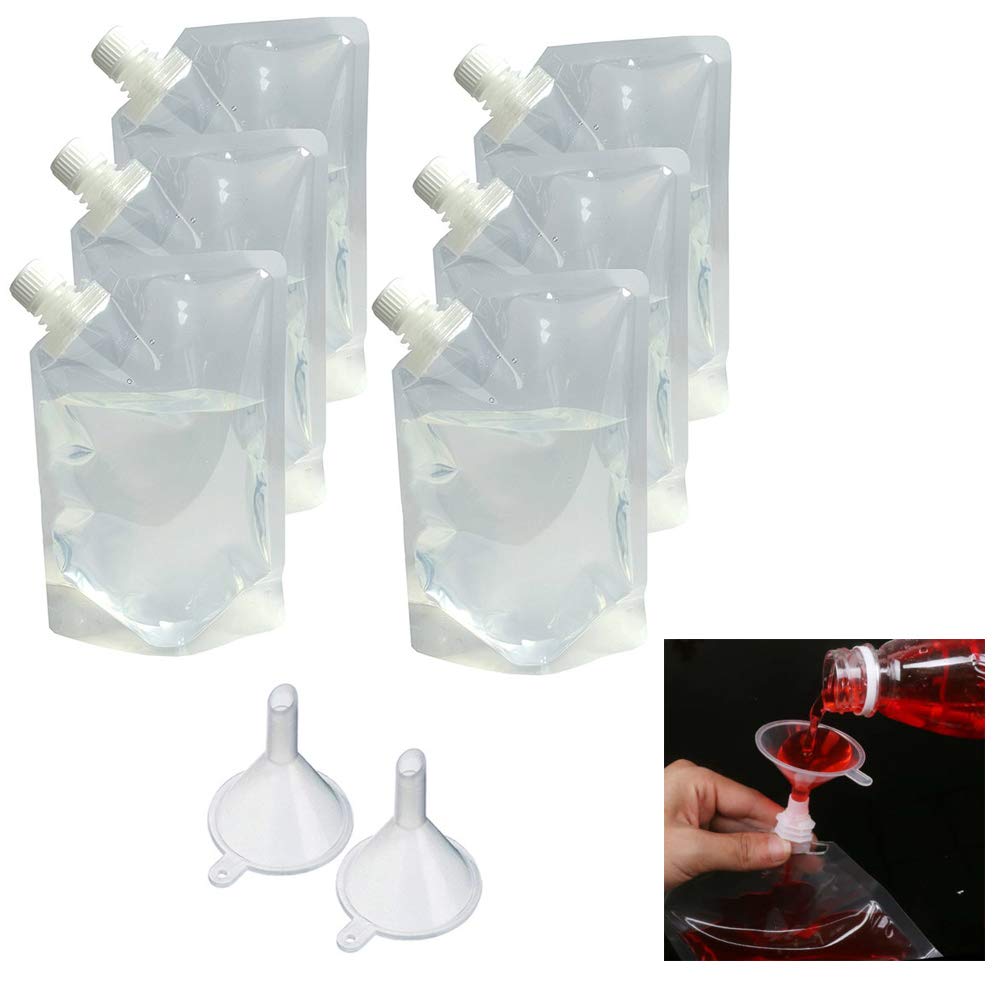 8-Piece Plastic Cruise Flask Kit with Funnel - 4oz Travel Liquor Bottles for Rum, Alcohol & Wine - Perfect for Vacations, Parties & Outdoor Adventures