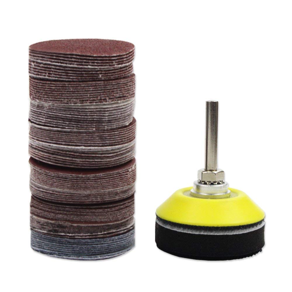 2 Inch 100PCS Sanding Discs Pad Kit with 1/4 Inch Shank - 80 to 3000 Grit Sandpaper for Drill, Grinder & Rotary Tools - Perfect for Woodworking, Metal Polishing & DIY Projects