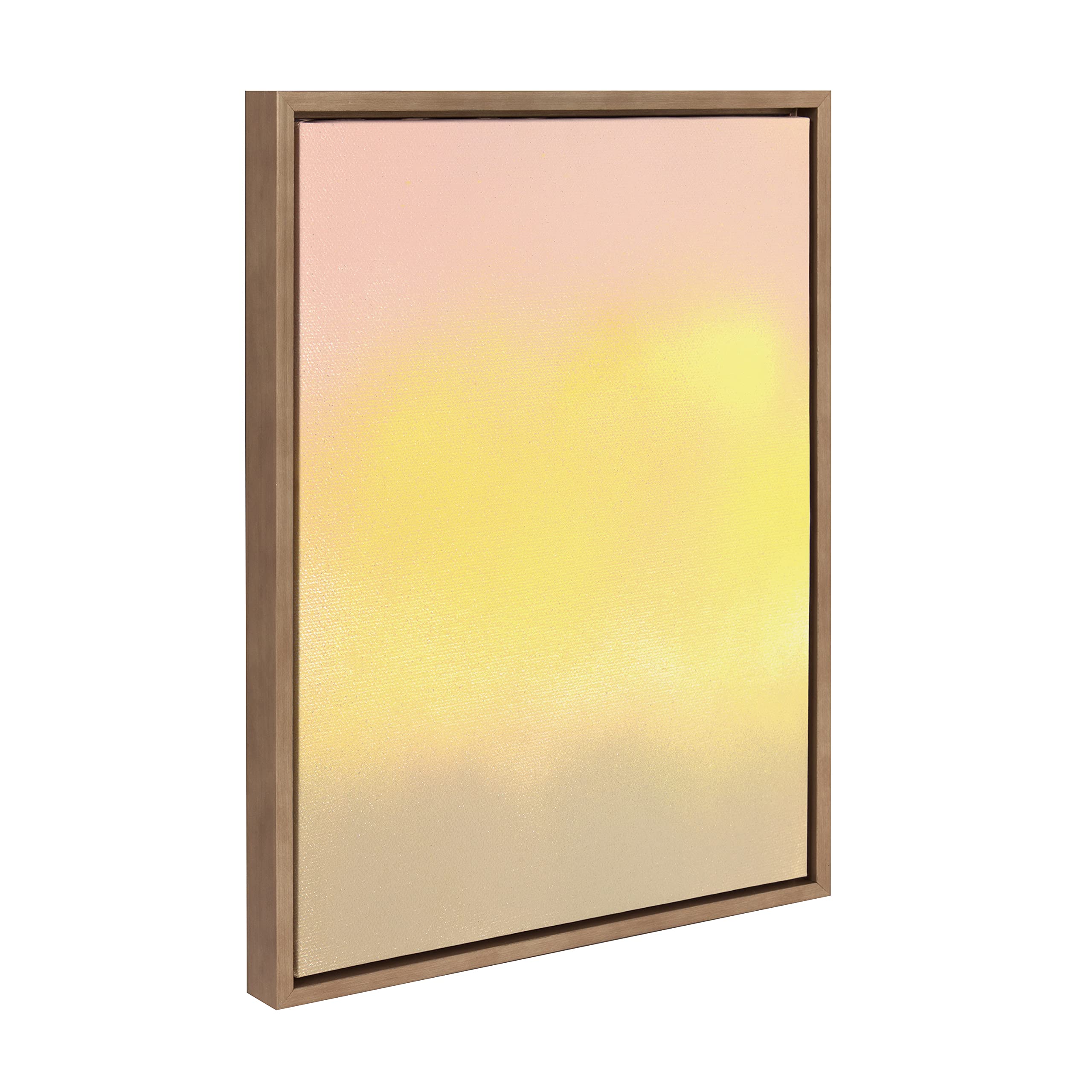 Kate & Laurel x Mentoring Positives Mellow Framed Canvas Wall Art - 18x24 Inch Gold Abstract Sunrise Painting - Modern Home & Office Decor for Living Room, Bedroom, Dining Area