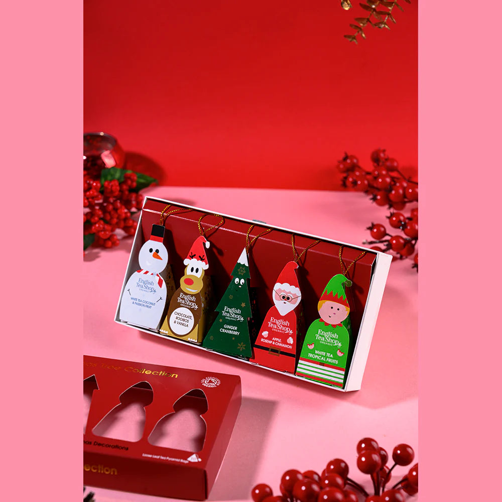 Premium English Tea Gift Set - Christmas Themed Characters & Flavors - Perfect for Holiday Gifting & Cozy Winter Evenings