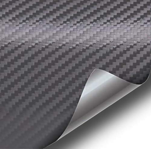 VViViD Anthracite Grey Carbon Fiber Vinyl Wrap Roll - 50ft x 5ft Self-Adhesive Air-Release Vinyl for Car, Motorcycle, Laptop & Furniture Customization - Durable Waterproof DIY Decorative Film