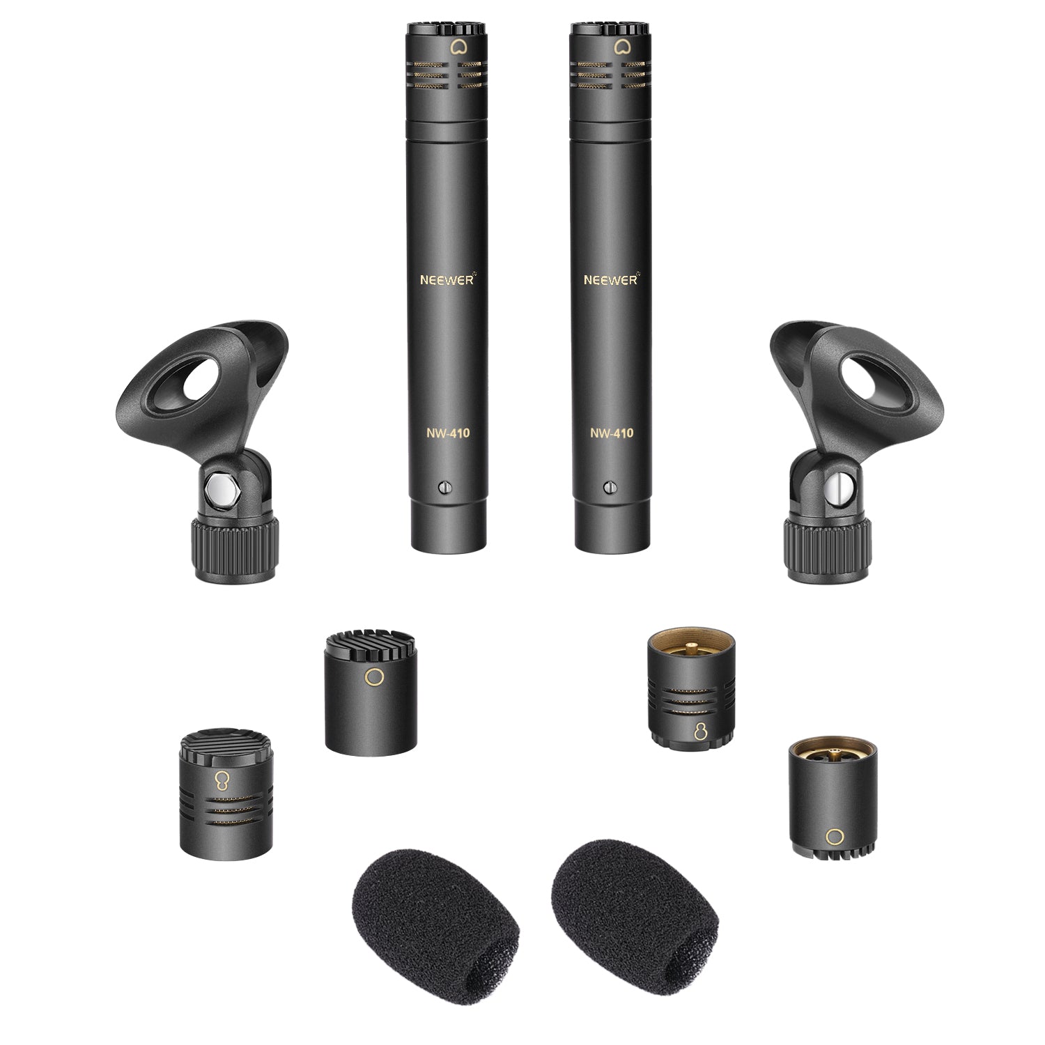 NEEWER 2-Pack Professional Pencil Condenser Microphone Kit with Shock Mount - Perfect for Podcasting, Voice Recording & Studio Streaming