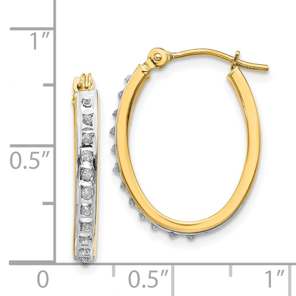14K Gold Diamond Hinged Hoop Earrings for Women - Oval Shape Luxury Jewelry Gift for Anniversary, Birthday & Special Occasions | Model DF234