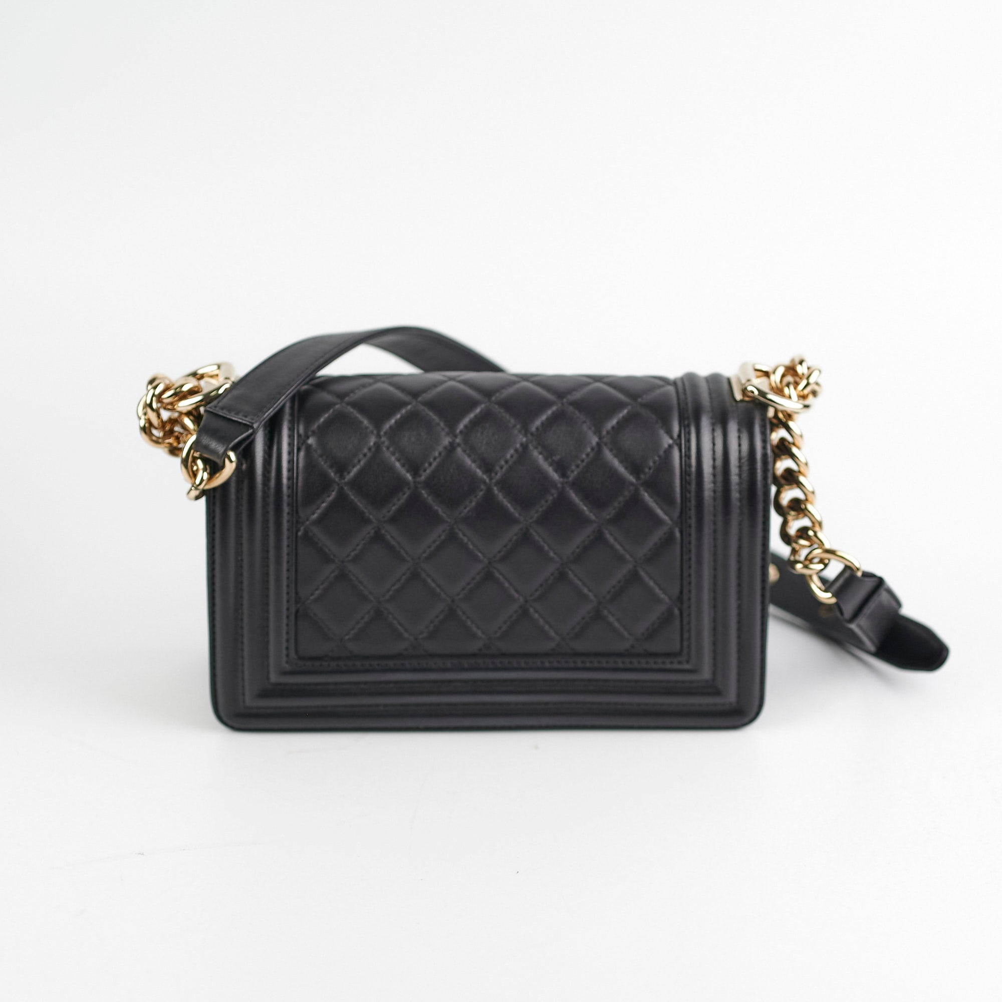 Chanel Small Boy Black Leather Bag - Luxury Designer Handbag for Women | Perfect for Evening Parties, Date Nights & Special Occasions