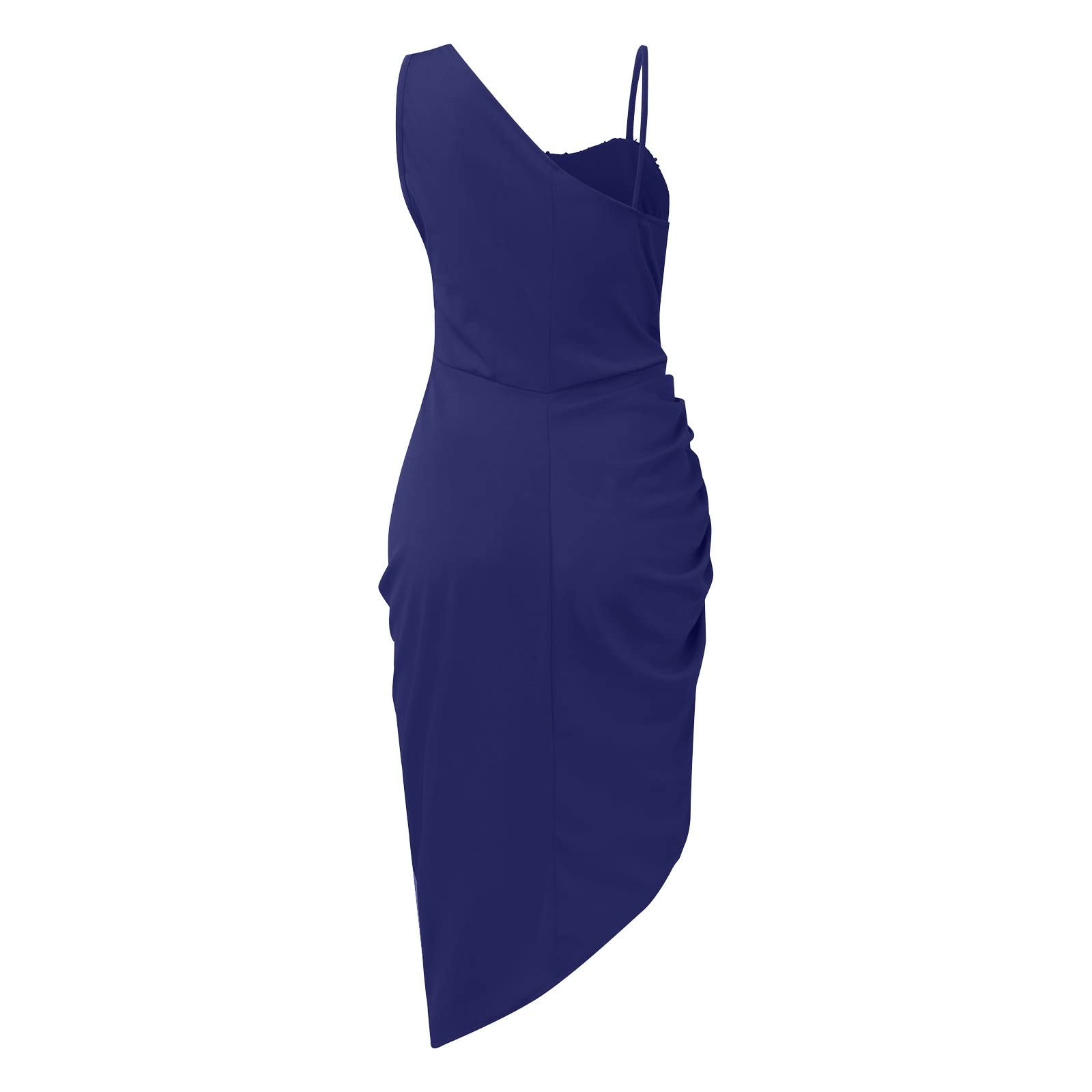 KUIOLYPOER Women's Sexy Sequin One Shoulder Cocktail Dress - Elegant Smocked Solid Color Maxi Dress with High Slit for Summer Weddings, Parties & Special Occasions