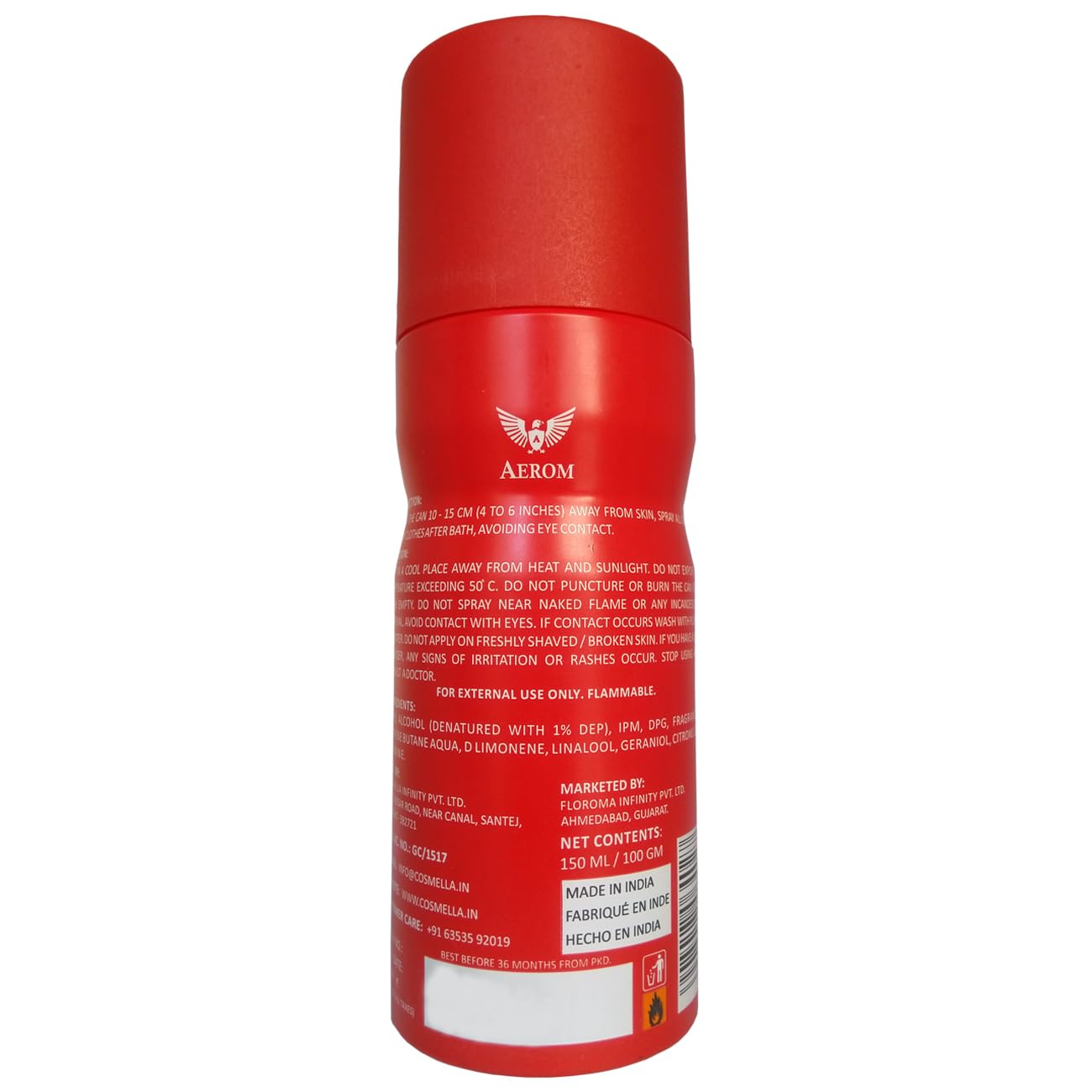 Aerom Energy Deodorant Body Spray for Men & Women - 5.07 oz (150ml) | Long-Lasting Freshness | Gym, Work & Outdoor Activities