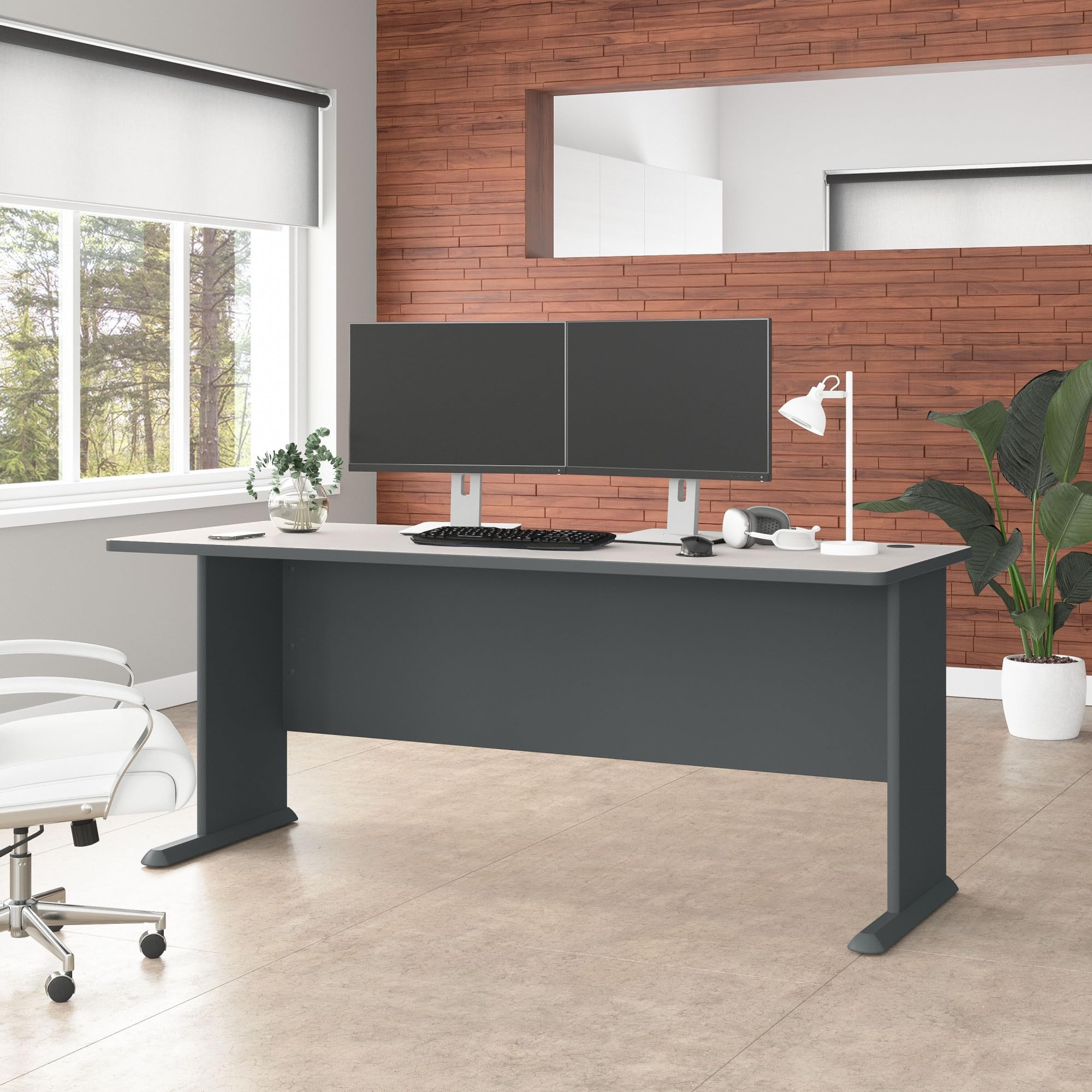 Bush Business Furniture Series A 72W Office Desk - Slate & White Spectrum Finish | Modern Workstation for Home Office, Study Room & Corporate Spaces
