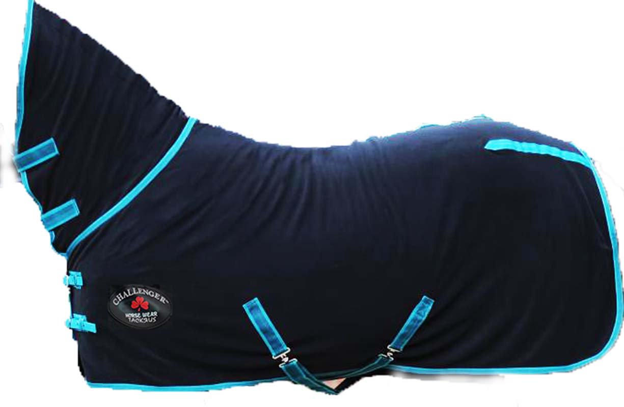 CHALLENGER Polar Fleece Horse Cooler Blanket - Moisture Wicking Exercise Sheet for Horses - Ideal for Training, Riding & Post-Workout Recovery