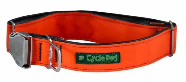 Recycled Dog Collar Reflective Orange - Eco-Friendly Pet Gear for Outdoor Adventures