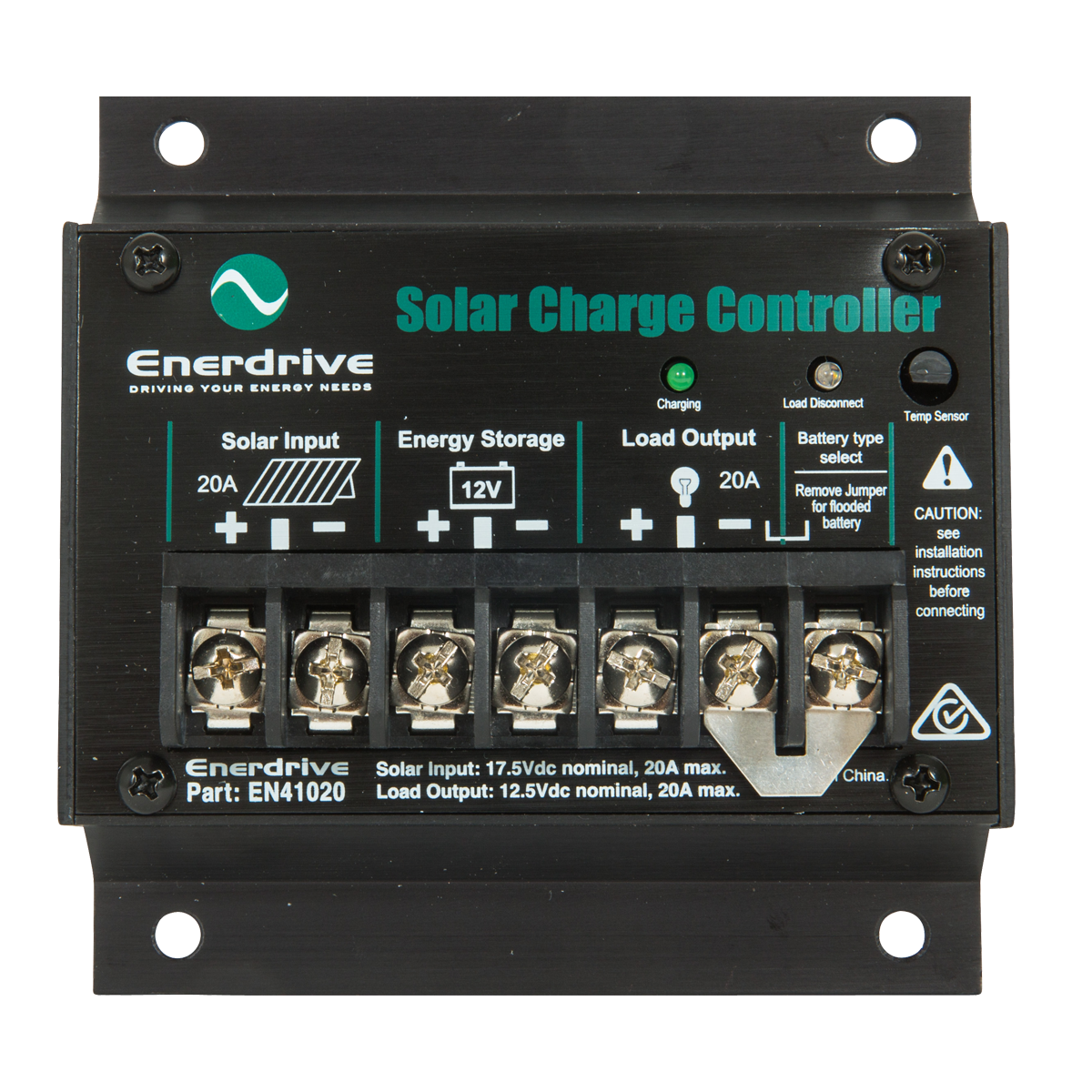 Enerdrive 12V 20A Solar Charge Controller - MPPT Regulator for RV, Boat, Off-Grid Power Systems | Waterproof & Efficient Solar Panel Battery Charger