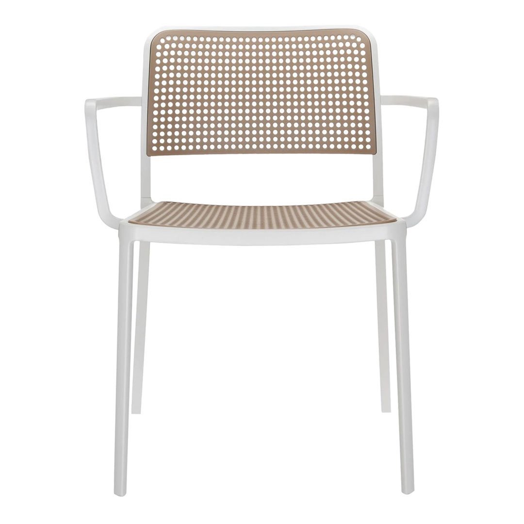 Audrey Arm Chair Set of 2 - Modern Accent Chairs for Living Room, Bedroom & Office - Comfortable Upholstered Lounge Chairs with Wooden Legs