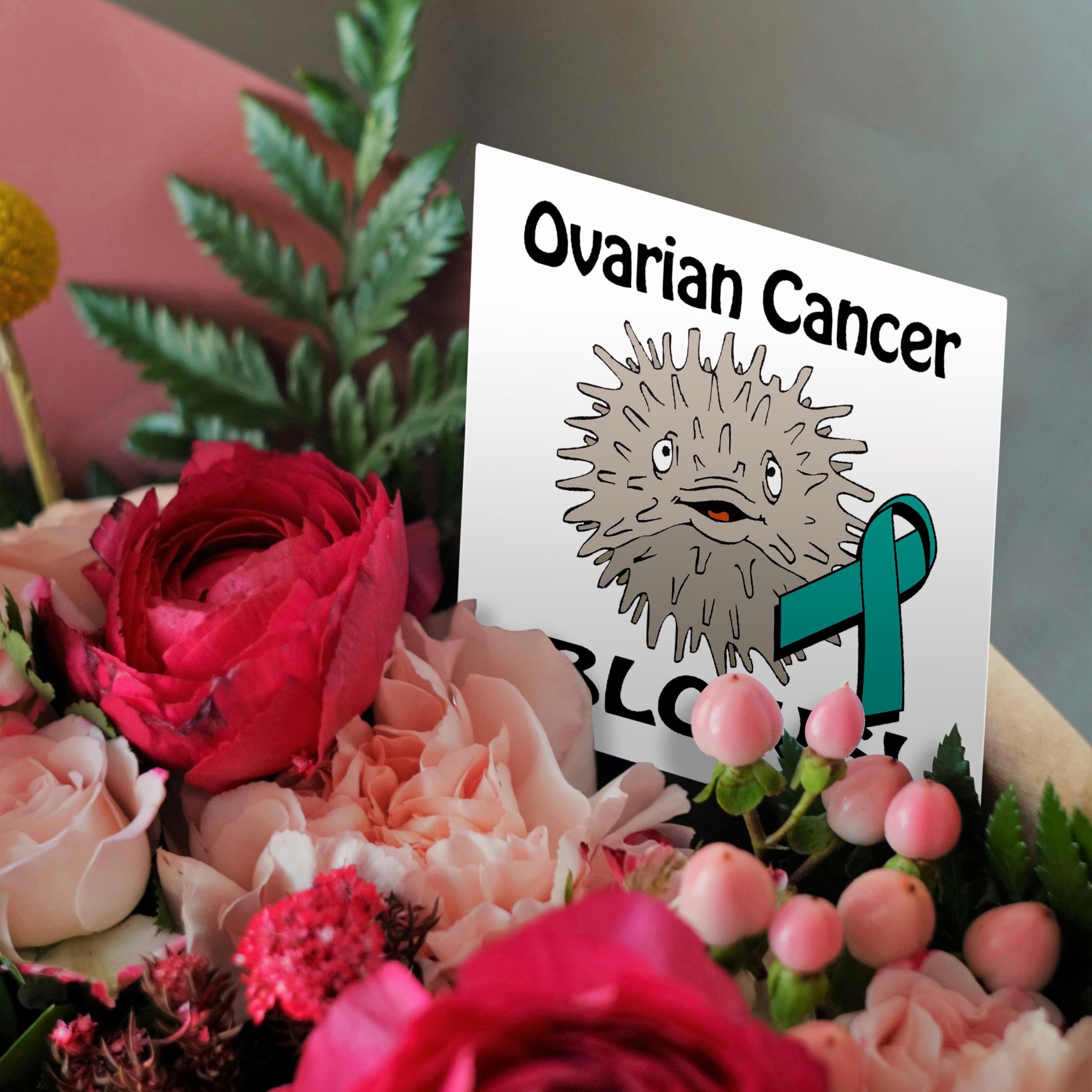 Ovarian Cancer Awareness Greeting Card with Ribbon Design - Support the Cause - Perfect for Fundraisers, Survivors & Loved Ones