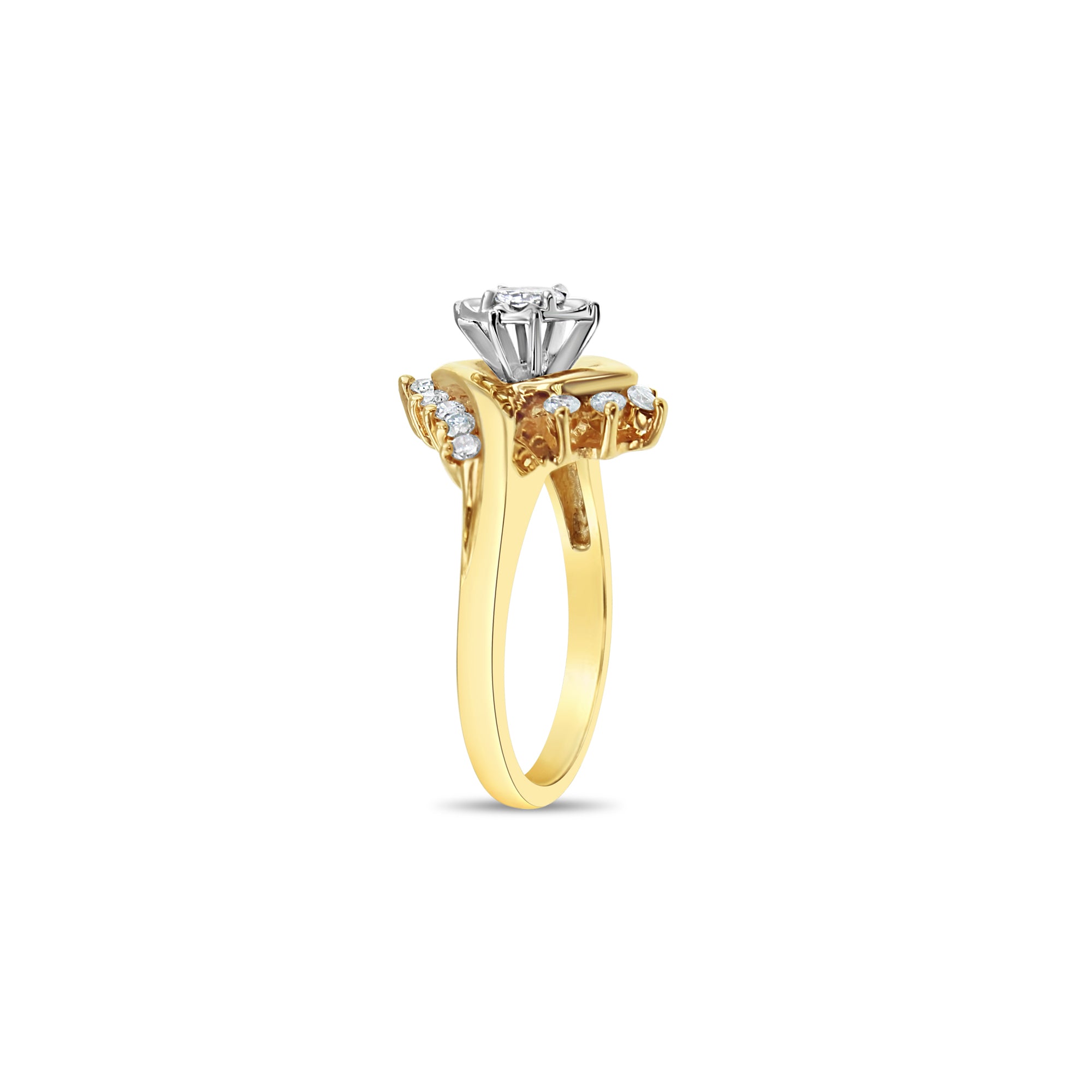 0.50 Carat Marquise Cut Diamond Bypass Engagement Ring - Elegant Wedding Band for Proposals & Anniversaries