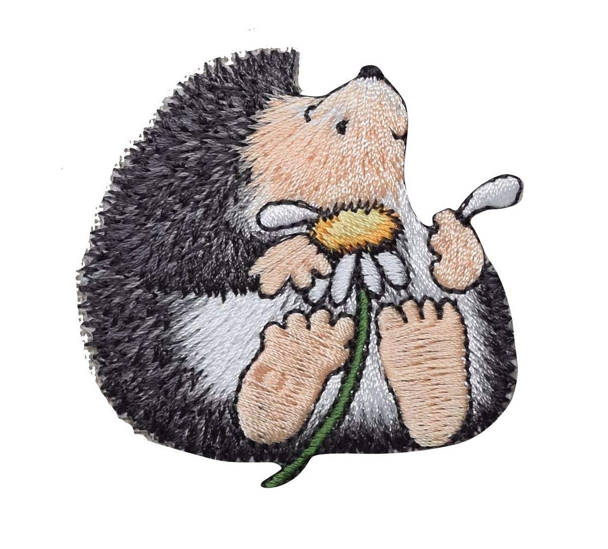 Daisy Embroidered Iron On Patch for Clothes - Cute Hedgehog Design for DIY, Jackets, Bags & Hats | Perfect for Crafting & Customizing Outfits