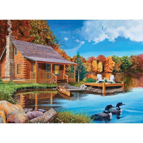 Cobble Hill Loon Lake Scenery 500-Piece Jigsaw Puzzle for Adults - Relaxing Nature Landscape Puzzle for Family Game Night & Home Decor