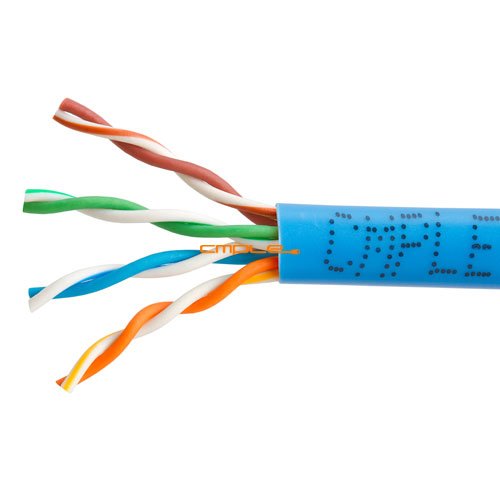 High-Speed Cat5E Plenum Rated Ethernet Cable - 24 AWG, 1000ft Blue CMP Bulk Cable for Office Networking & Home Theater Installation