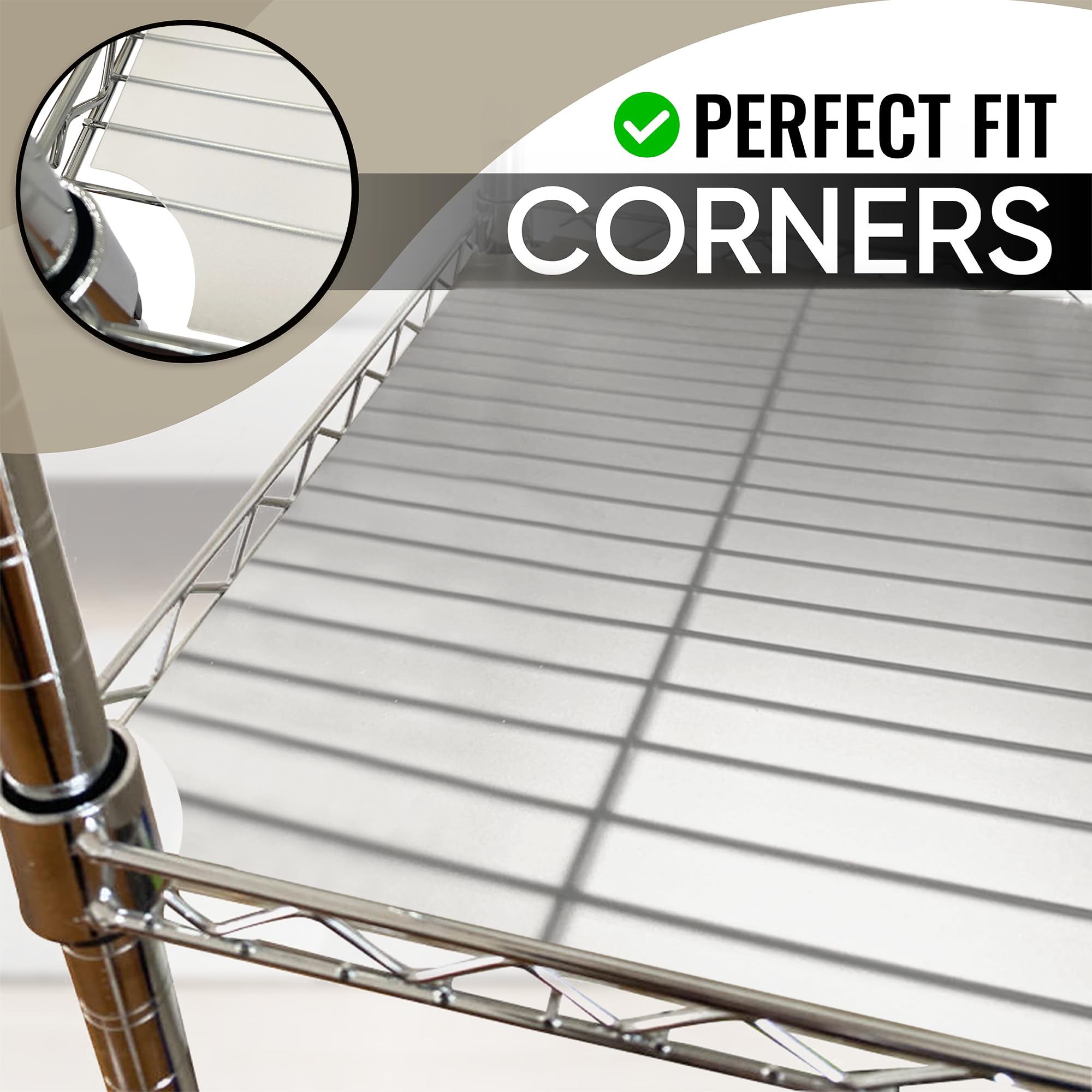 Premium Wire Shelf Liner Set of 4 - Durable Waterproof Plastic & Metal Rack Shelf Mat - 14