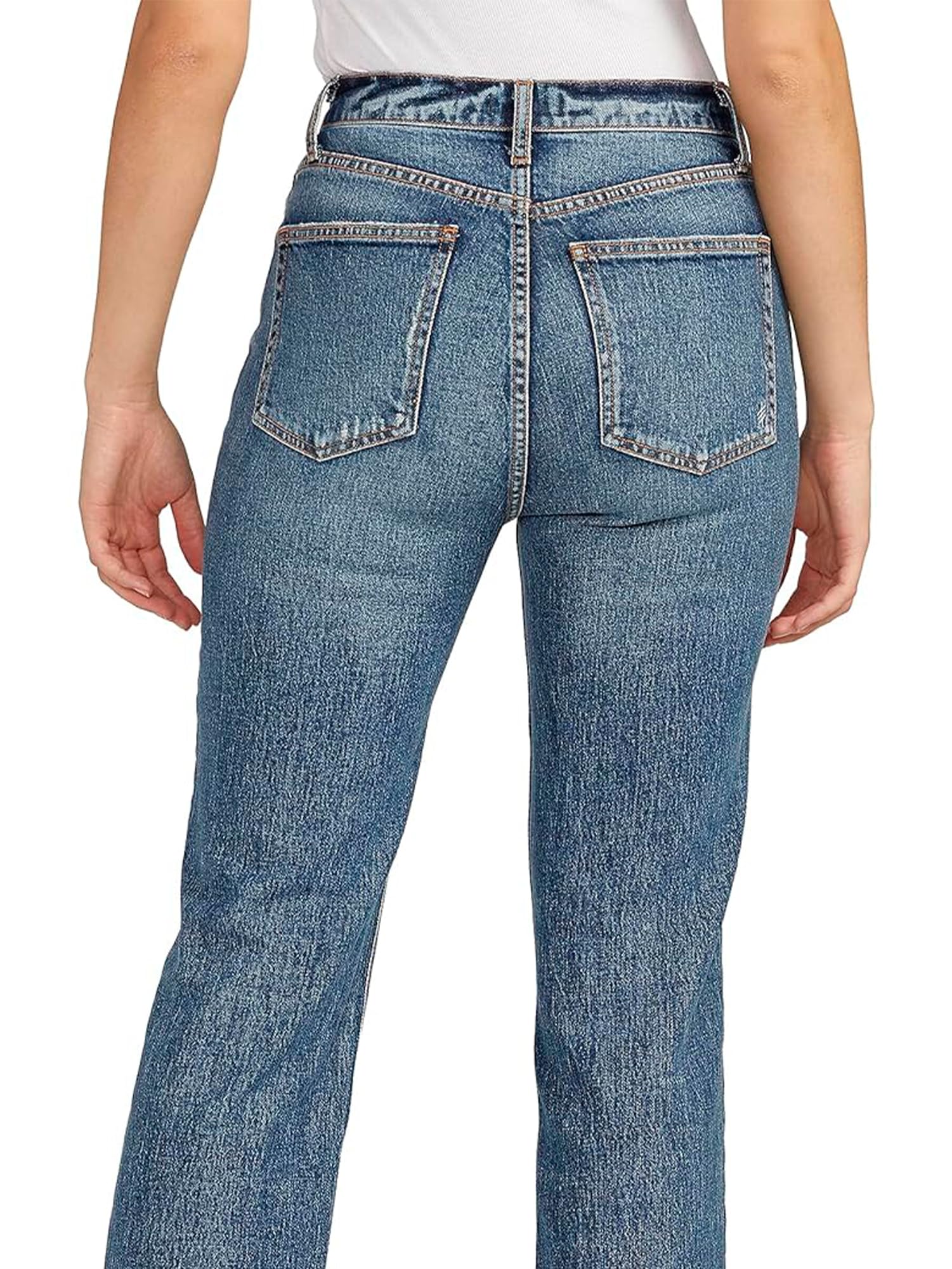 Silver Jeans Co. Women's High Rise Straight Leg Jeans - Classic Fit, Comfortable Denim Pants for Casual Wear & Everyday Style | Perfect for Work, Date Night & Weekend Outfits