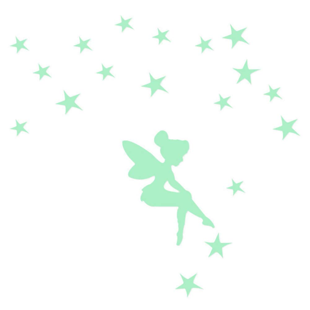 PUDOCK Cartoon Glow in the Dark Wall Stickers - Star Design Light Switch Decals for Girls Room Decor, Bedroom & Bathroom Wall Art - Perfect for Kids Bedroom, Nursery, Playroom and Teen Girls Dorm Decor