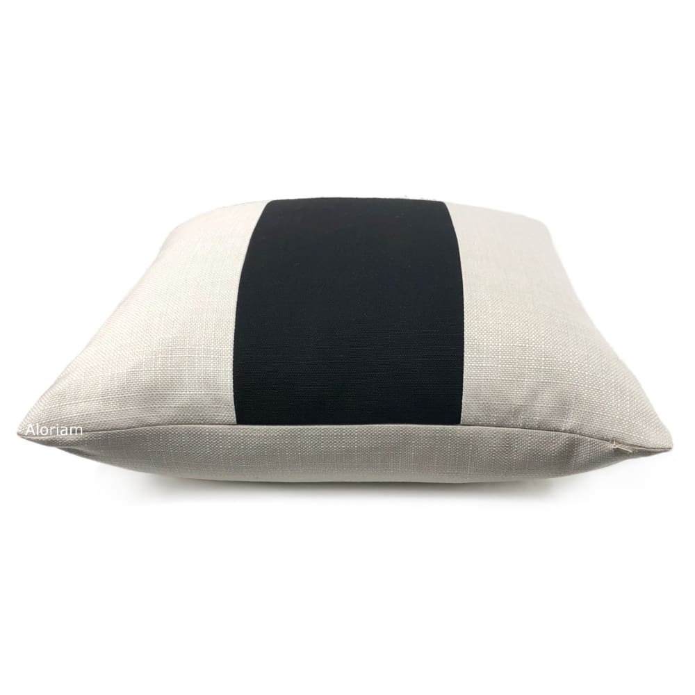 Premium Hudson Black & Creamy White Wide Panel Stripe Pillow Cover - Soft Decorative Throw Pillow Case for Sofa, Bed, Couch & Home Decor
