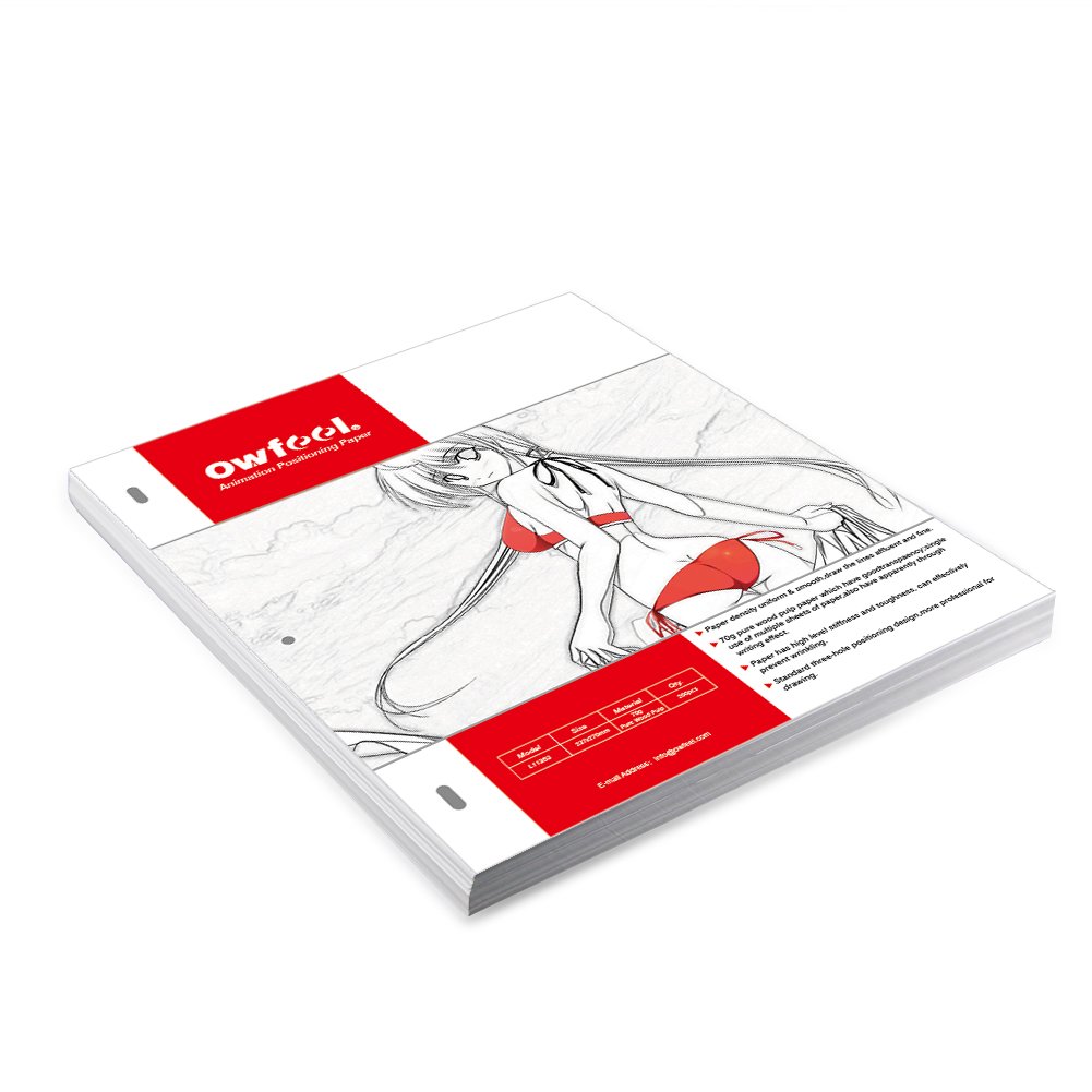 Owfeel 200-Sheet Animation Flip Book Kit with Pre-Punched Holes - 70G White Manga Comic Drawing Paper for Digital Animating & Art Coloring | Perfect for DIY Cartoons, Storyboarding & Stop Motion Projects