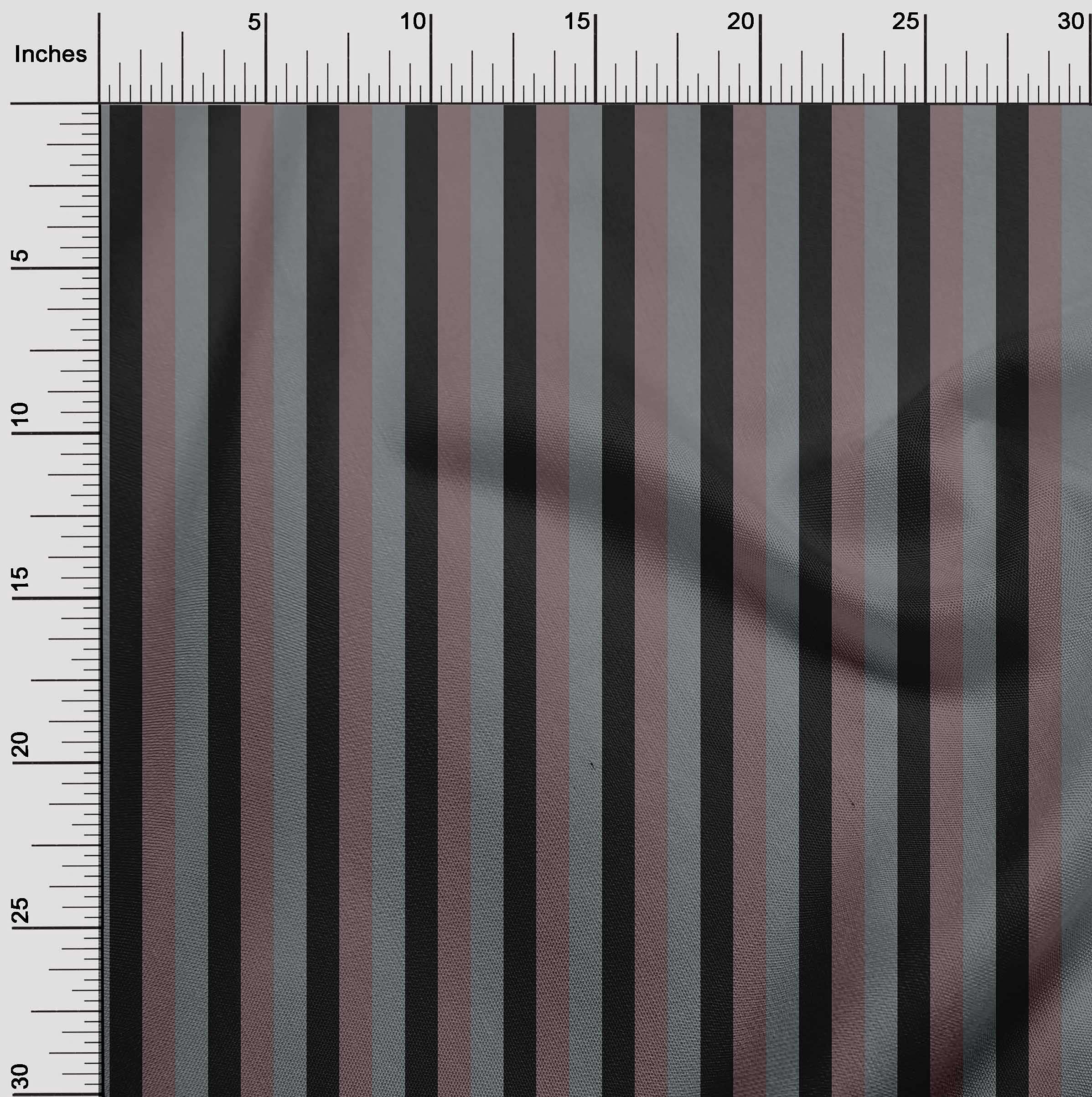 oneOone Polyester Spandex Dusty Brown Striped Fabric - 56 Inch Wide Printed Craft Material for Sewing, DIY Projects & Home Decor | Premium Quality by The Yard (M6K)