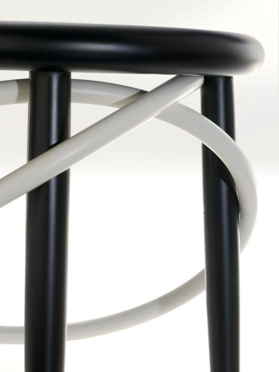GTV Cirque Two Tone Bentwood Stool - Modern Accent Stool for Living Room, Bedroom & Entryway - Handcrafted Wooden Bar Stool with Elegant Design