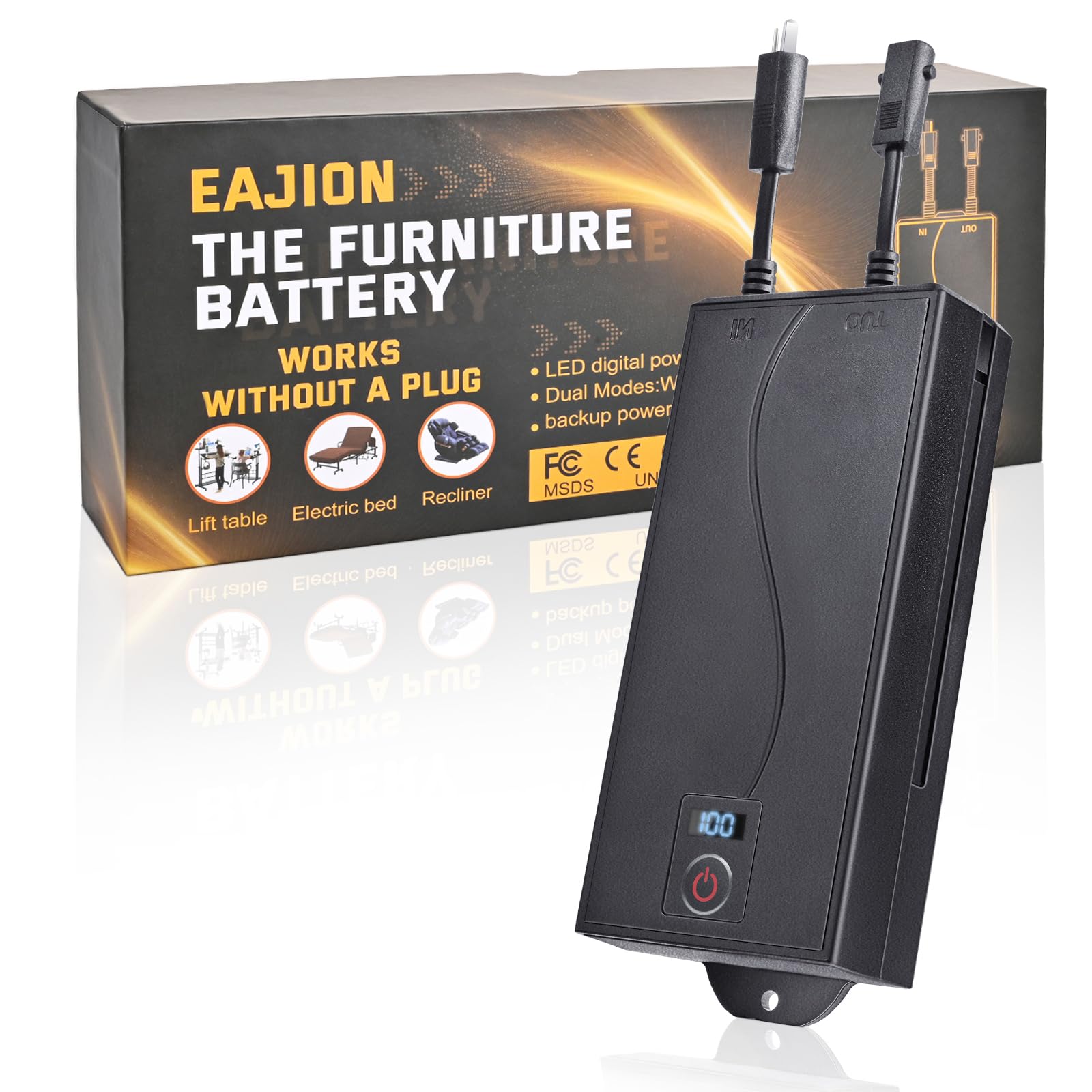 Universal 2500mAh Rechargeable Battery Pack for Electric Recliners - 2-Pin Wireless Power Supply for Sofas, Lift Chairs & Reclining Furniture | Perfect for Home Theater, Living Room & Bedroom Comfort